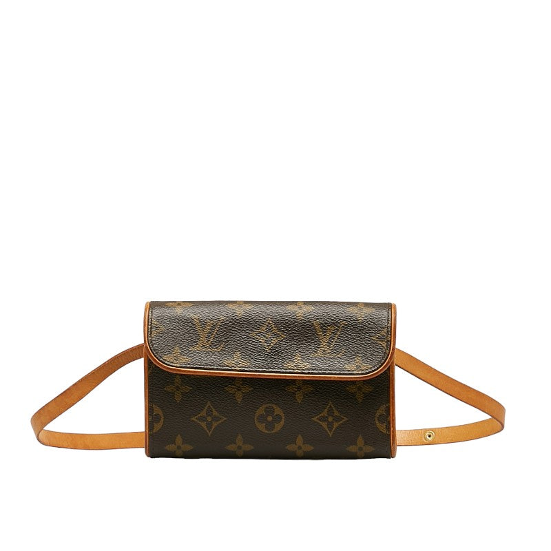 Louis Vuitton Monogram Pocket Florentine X Shoulder Bag M51855 Brown PVC Leather Lady Louis Vuitton