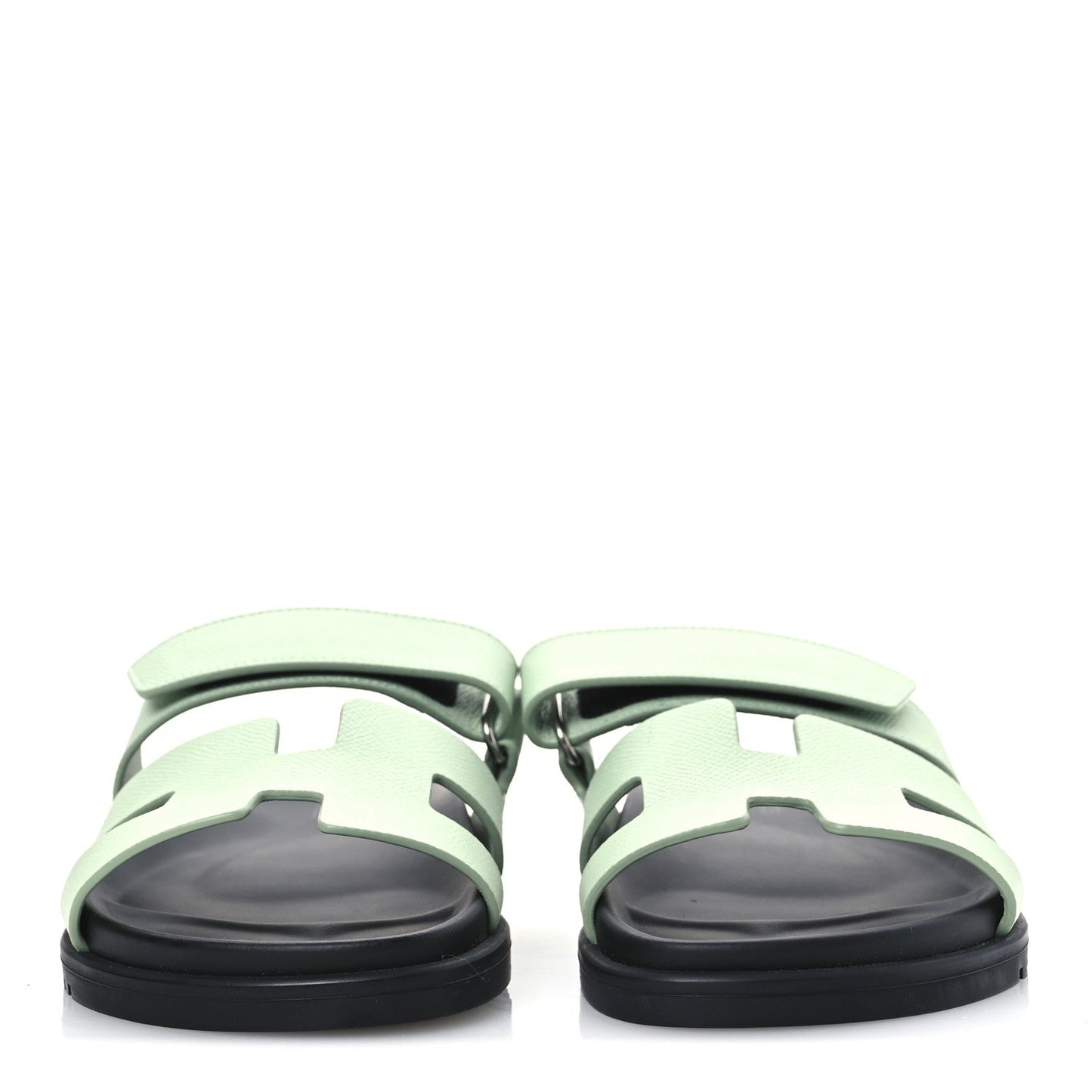 Hermes Epsom Womens Chypre Sandals 37 Vert Jade