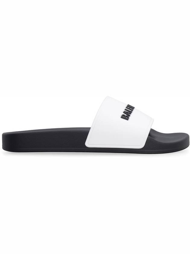 Luxury Balenciaga Trending 2026 Embossed Logo Band Slippers White Black