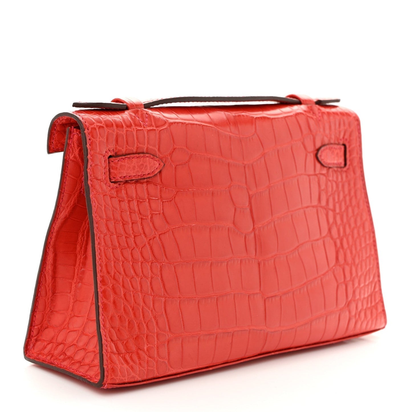 Hermes Matte Alligator Kelly Pochette Bougainvillea
