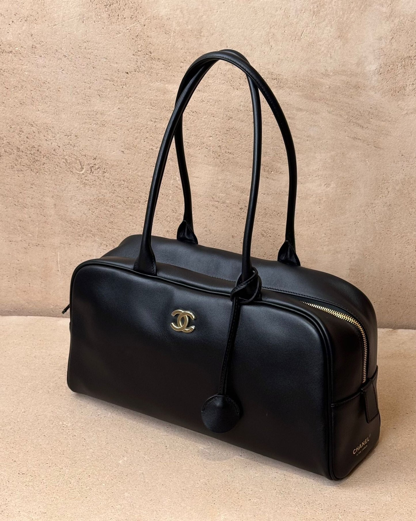 Chanel 26S Large Bowling Bag - Black Calfskin | Gold Hardware