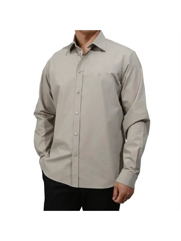 Luxury Balenciaga Trending 2026 Embroidered Logo Long Sleeve Shirt Beige