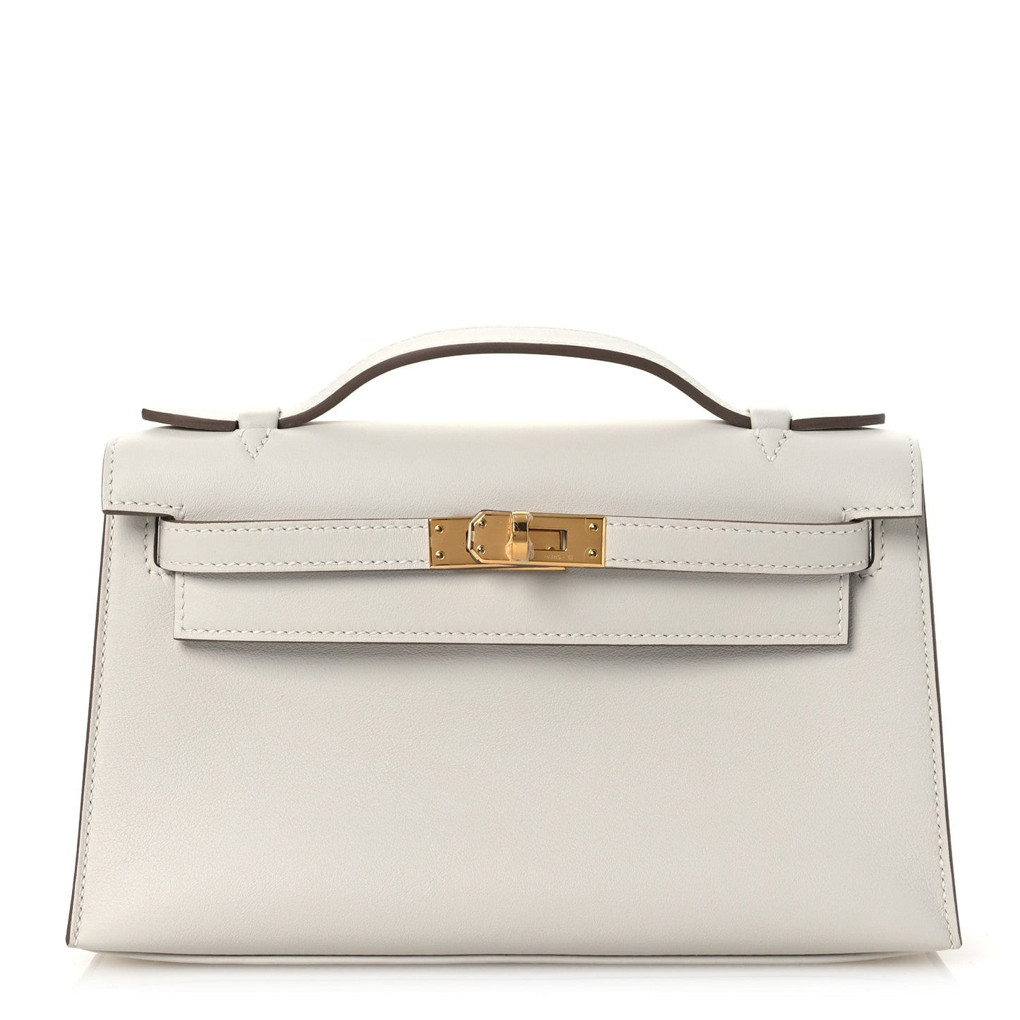 Hermes Swift Kelly Pochette Clutch Craie