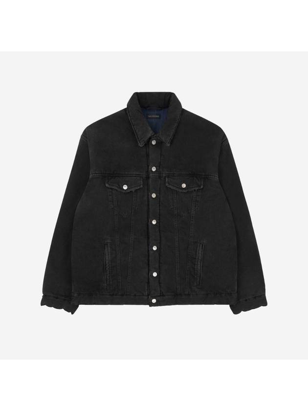 Luxury Balenciaga Trending 2026 Padded Japanese Denim Jacket Black