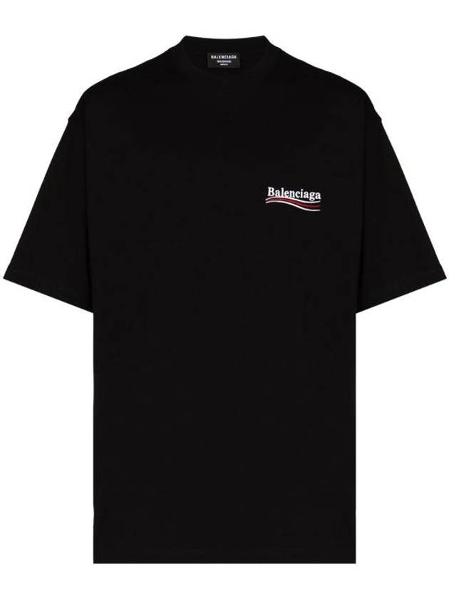 Luxury Balenciaga Trending 2026 Political Campaign Large Fit Short Sleeve T-Shirt Black