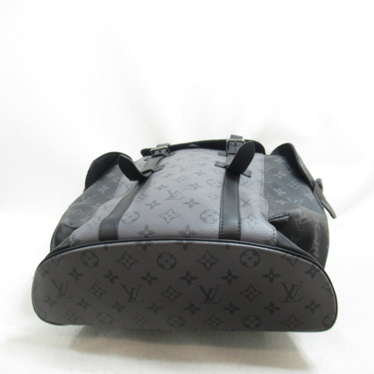 Louis Vuitton Christophers PM Backpack Bag PVC Coated Canvas Monogram Eclipse Reverse  Grey M45419