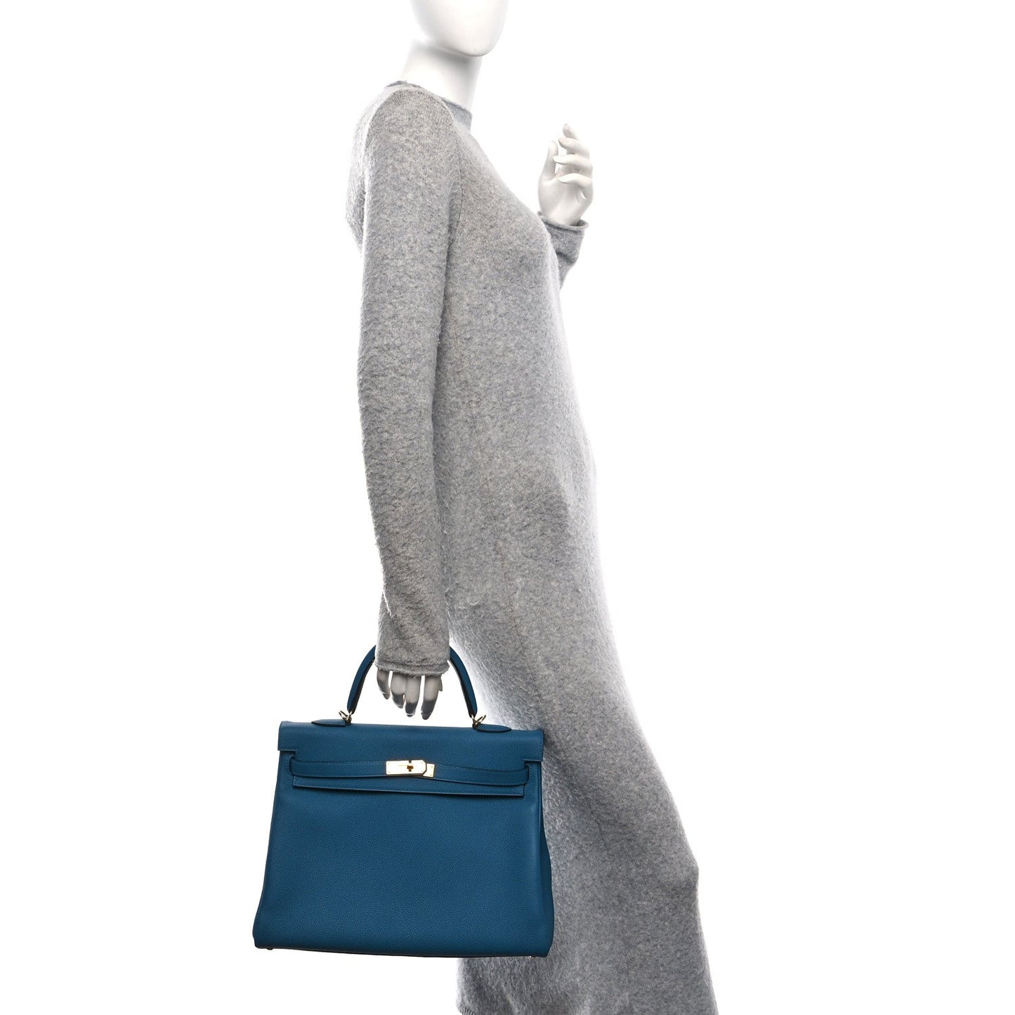 Hermes Togo Kelly Retourne 35 Bleu Izmir