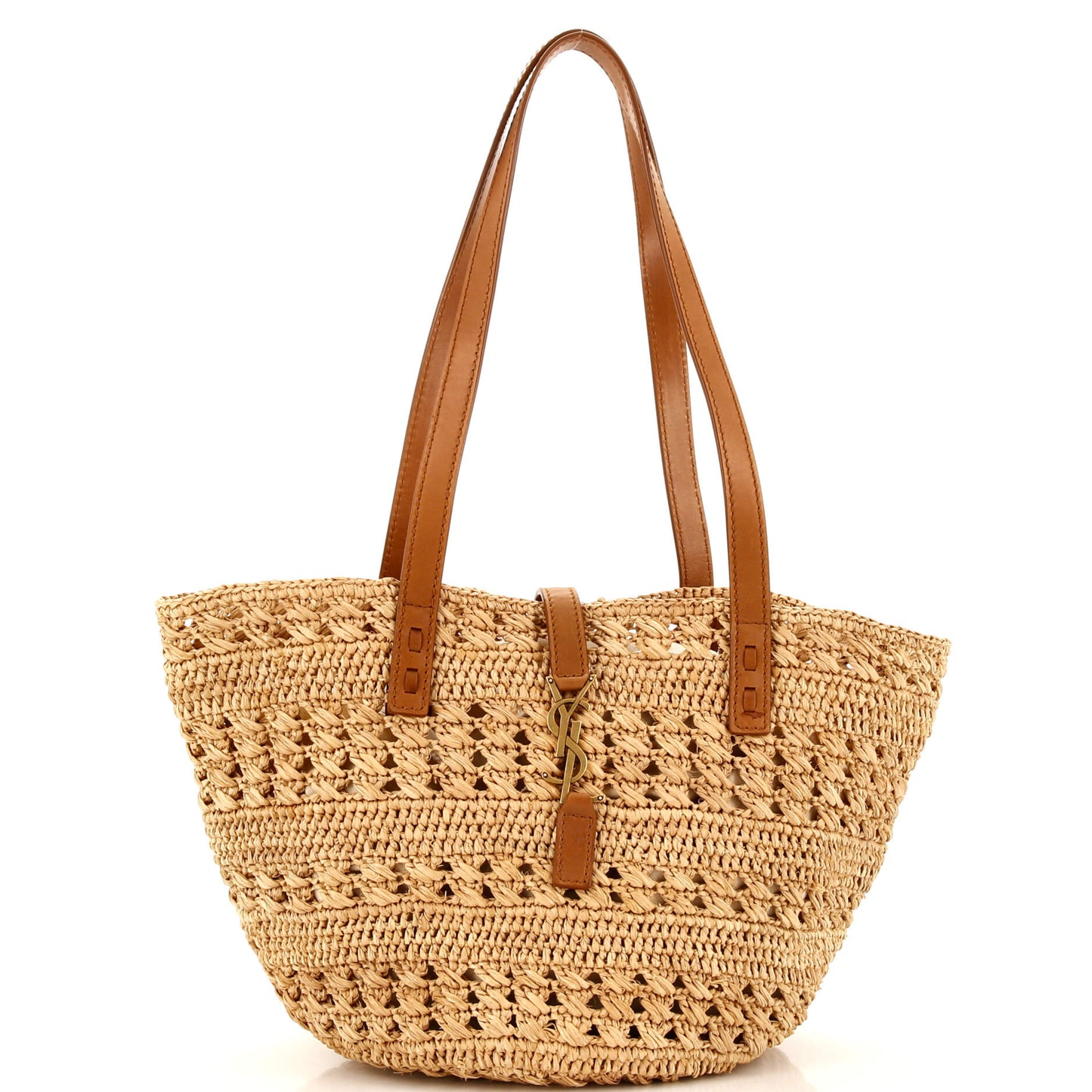 Luxury Saint Laurent Trending 2025 Panier Monogram Basket Shopper Raffia Small