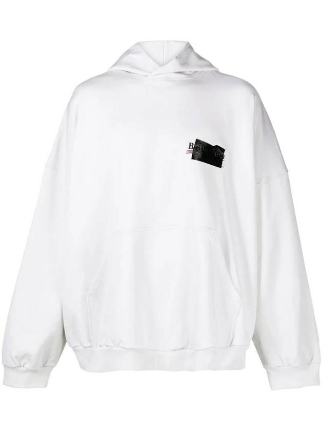 Luxury Balenciaga Trending 2026 Logo Tape Hoodie White