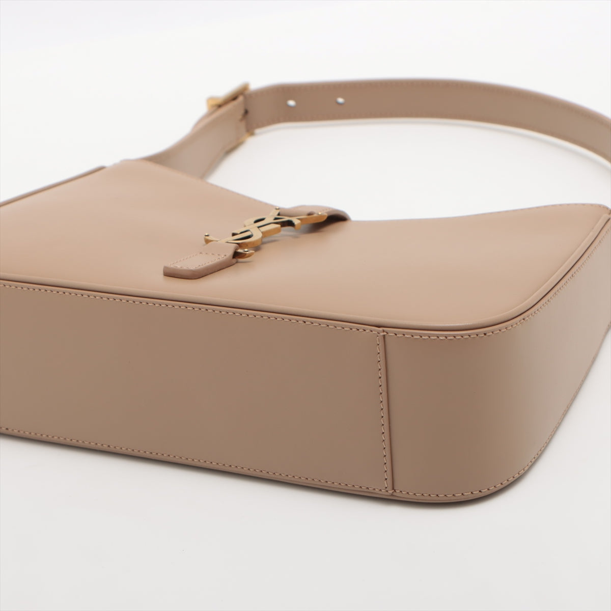 Saint Laurent Beige Leather LE 5 A 7 Shoulder Bag [PRTO] (Rented Out)