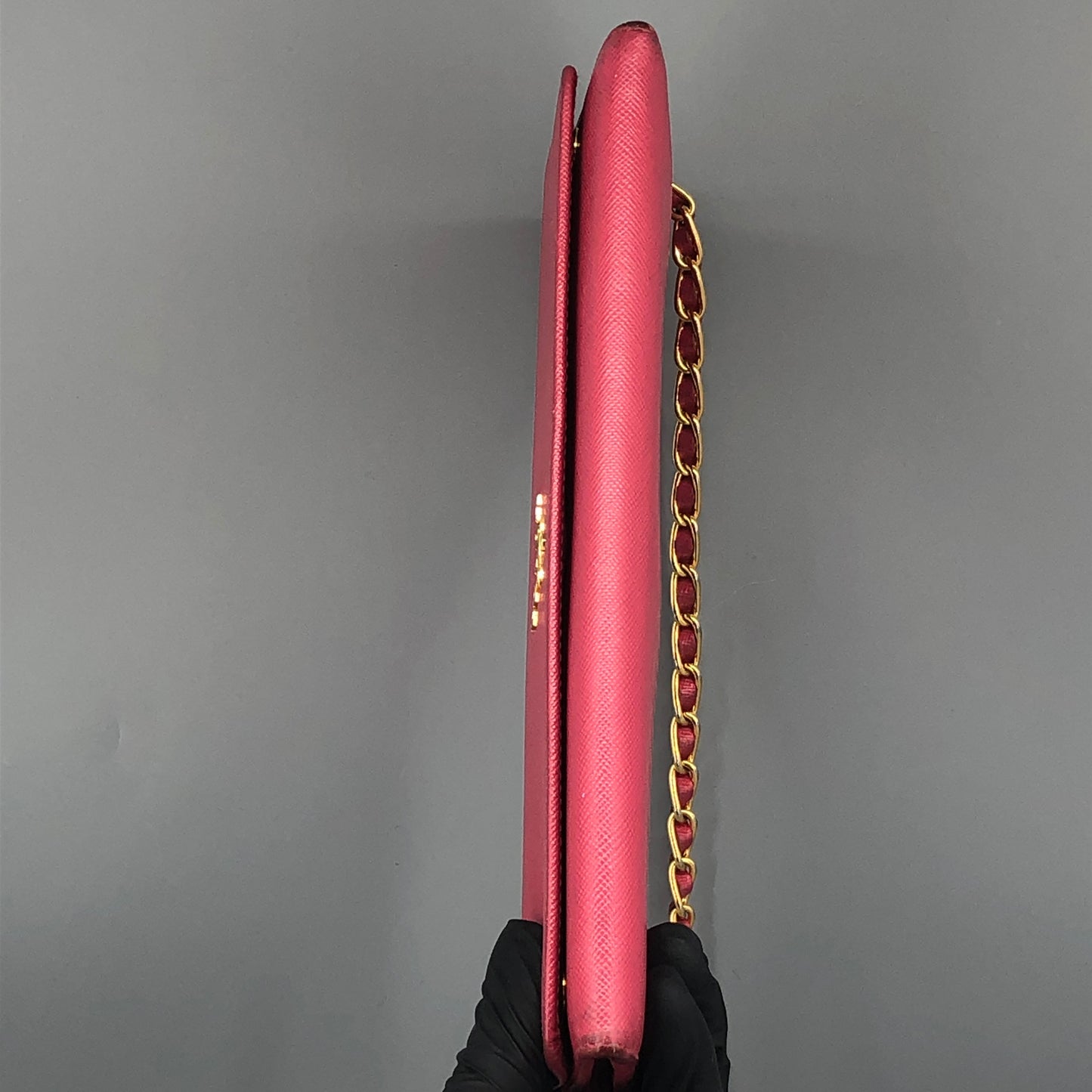 Prada Saffiano Leather WOC Wallet On Chain Hot Pink