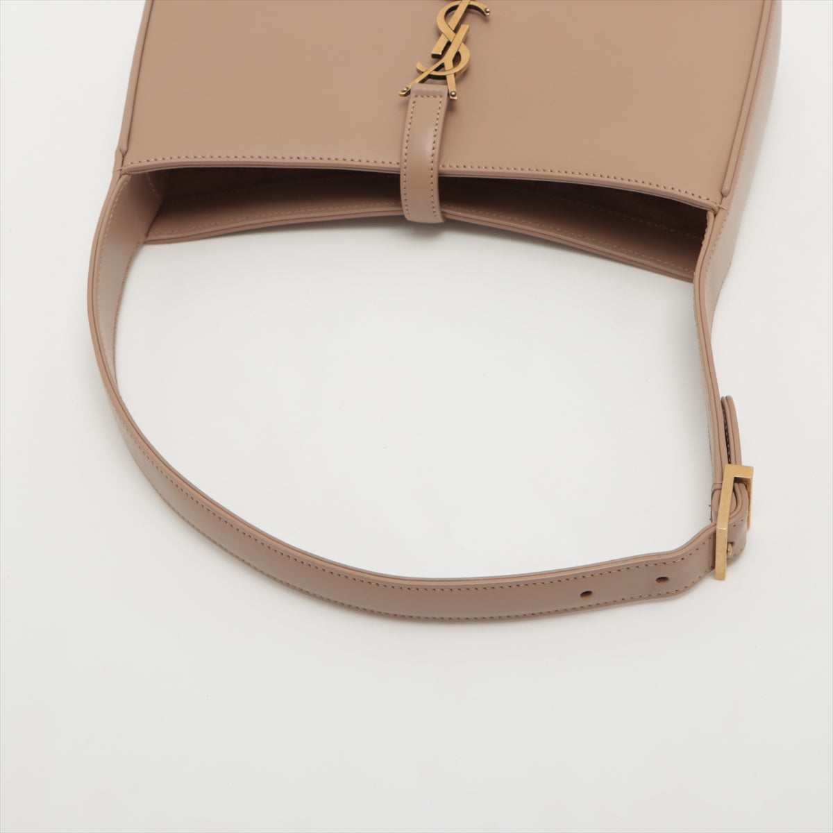 Saint Laurent Beige Leather LE 5 A 7 Shoulder Bag [PRTO] (Rented Out)