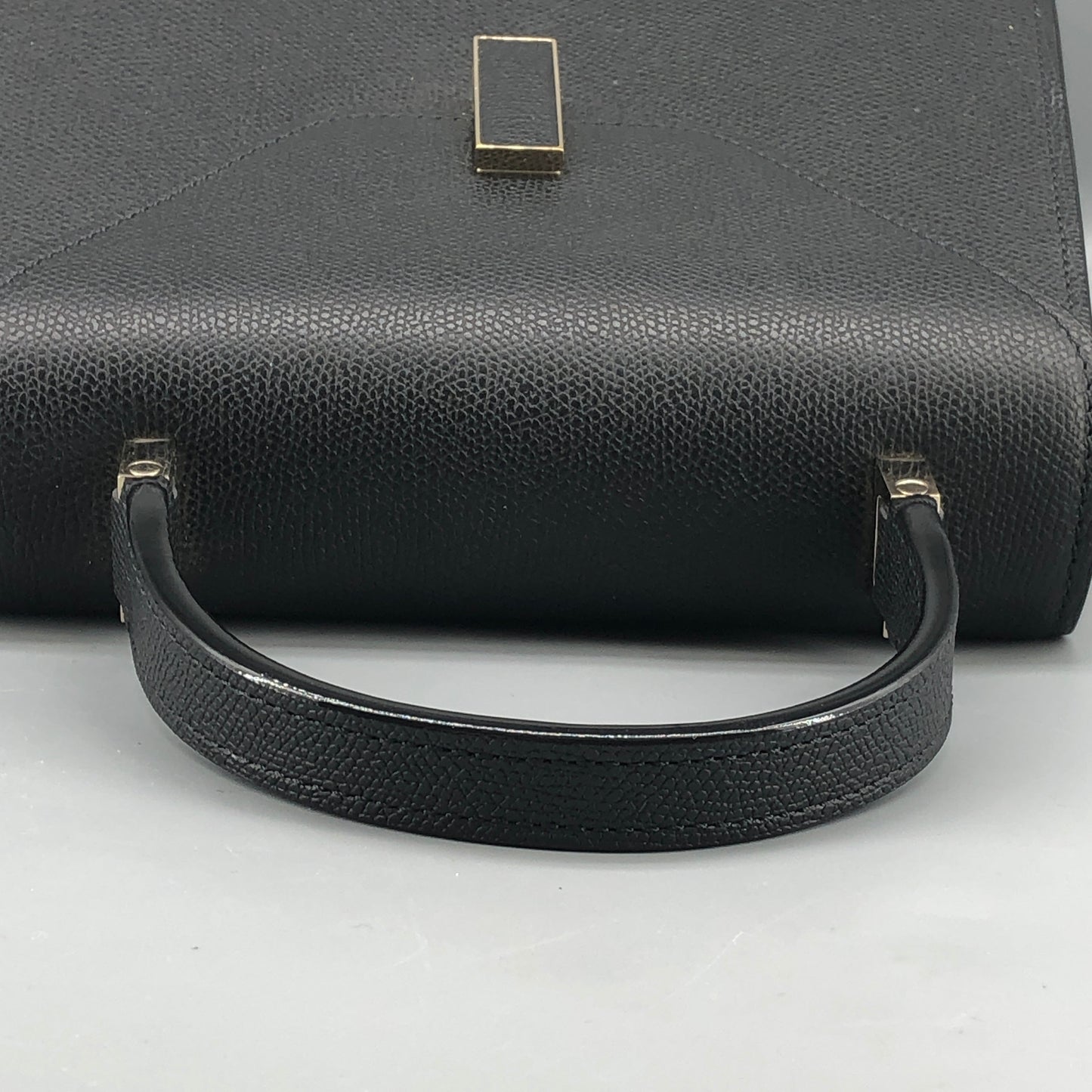 Valextra Iside Black Grained Calfskin Handbag