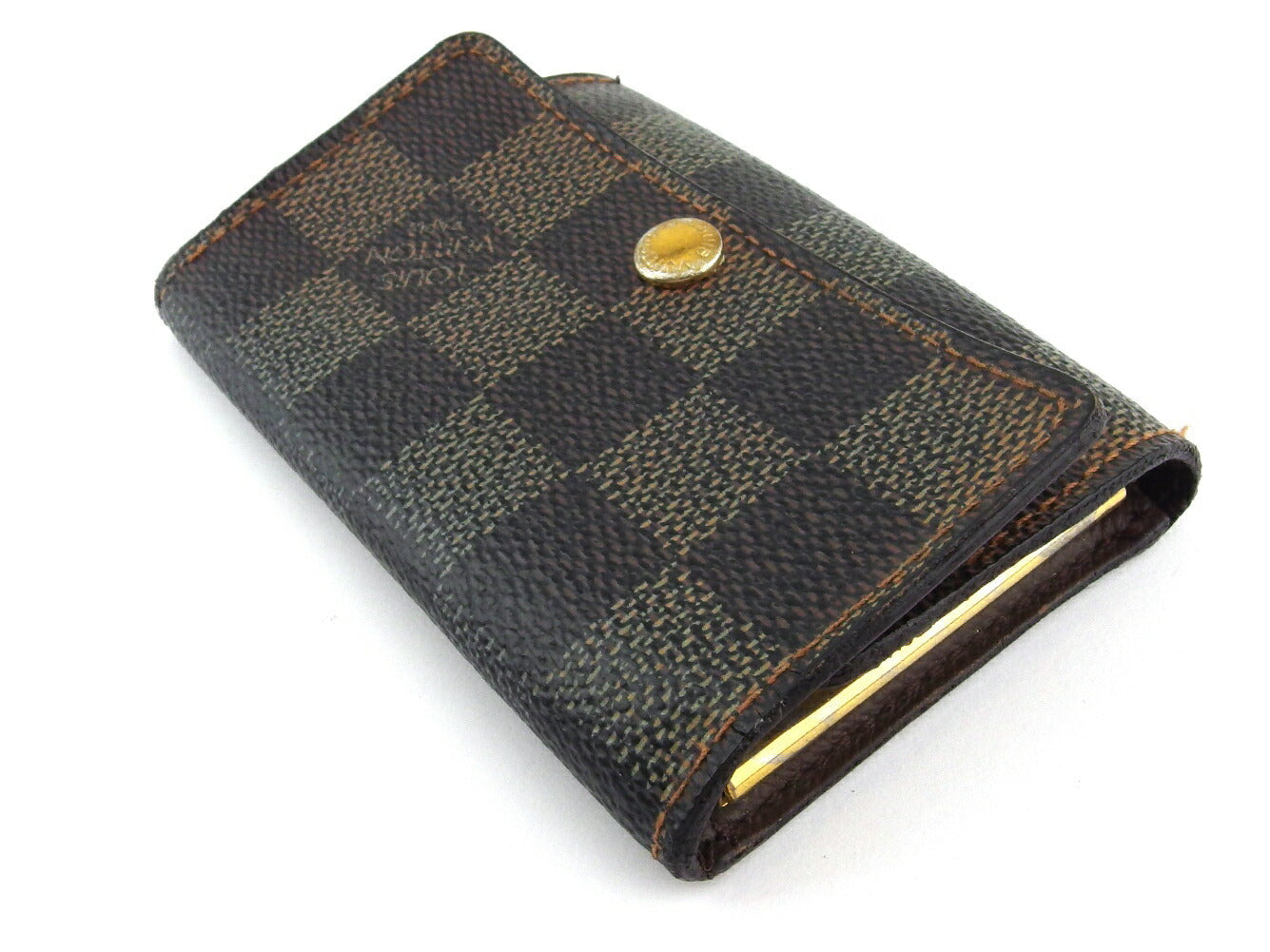 LOUIS VUITTON Key case Key holder  N62630 Brown beige gold Multicles6