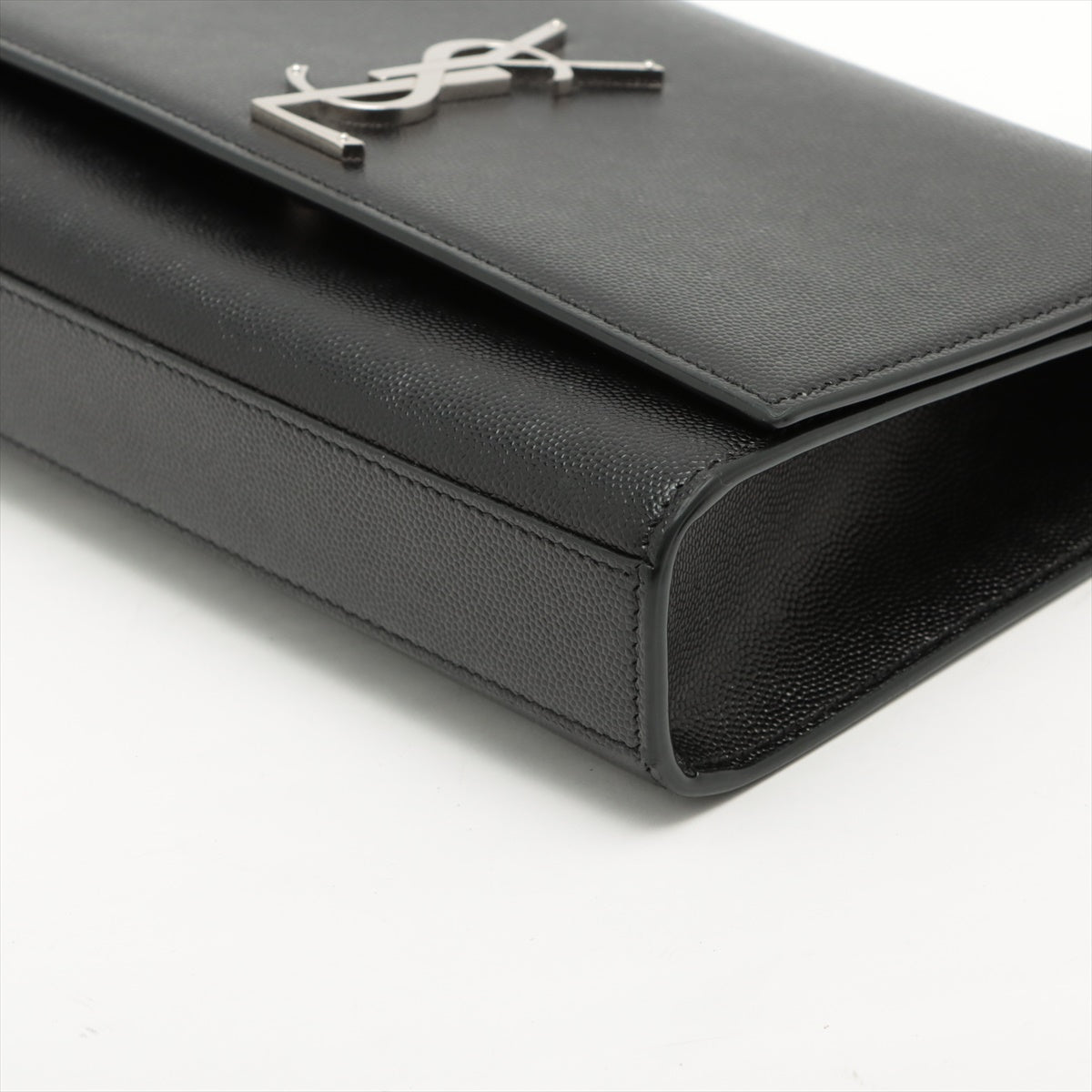 Saint Laurent Black Grain De Poudre Embossed Leather Kate Medium Chain Bag [Clearance Sale]