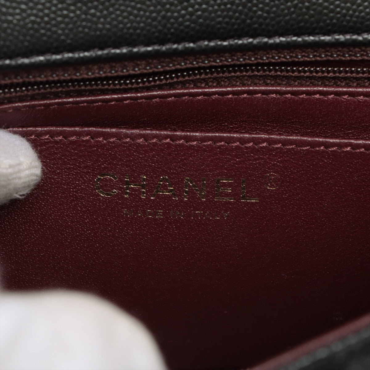 Chanel Mini Rectangular Black Caviar Crossbody Bag