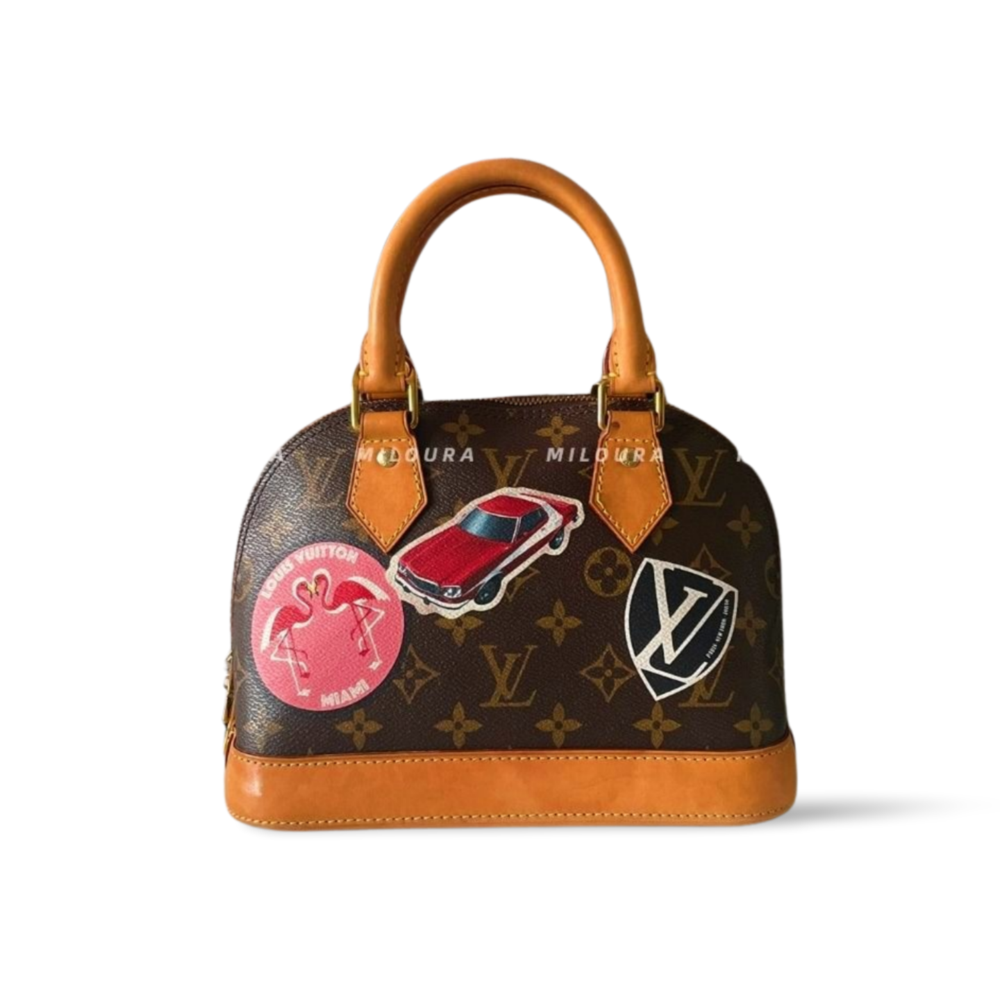 Louis Vuitton Alma BB Monogramm-Canvas Brown Bag Gold Hardware