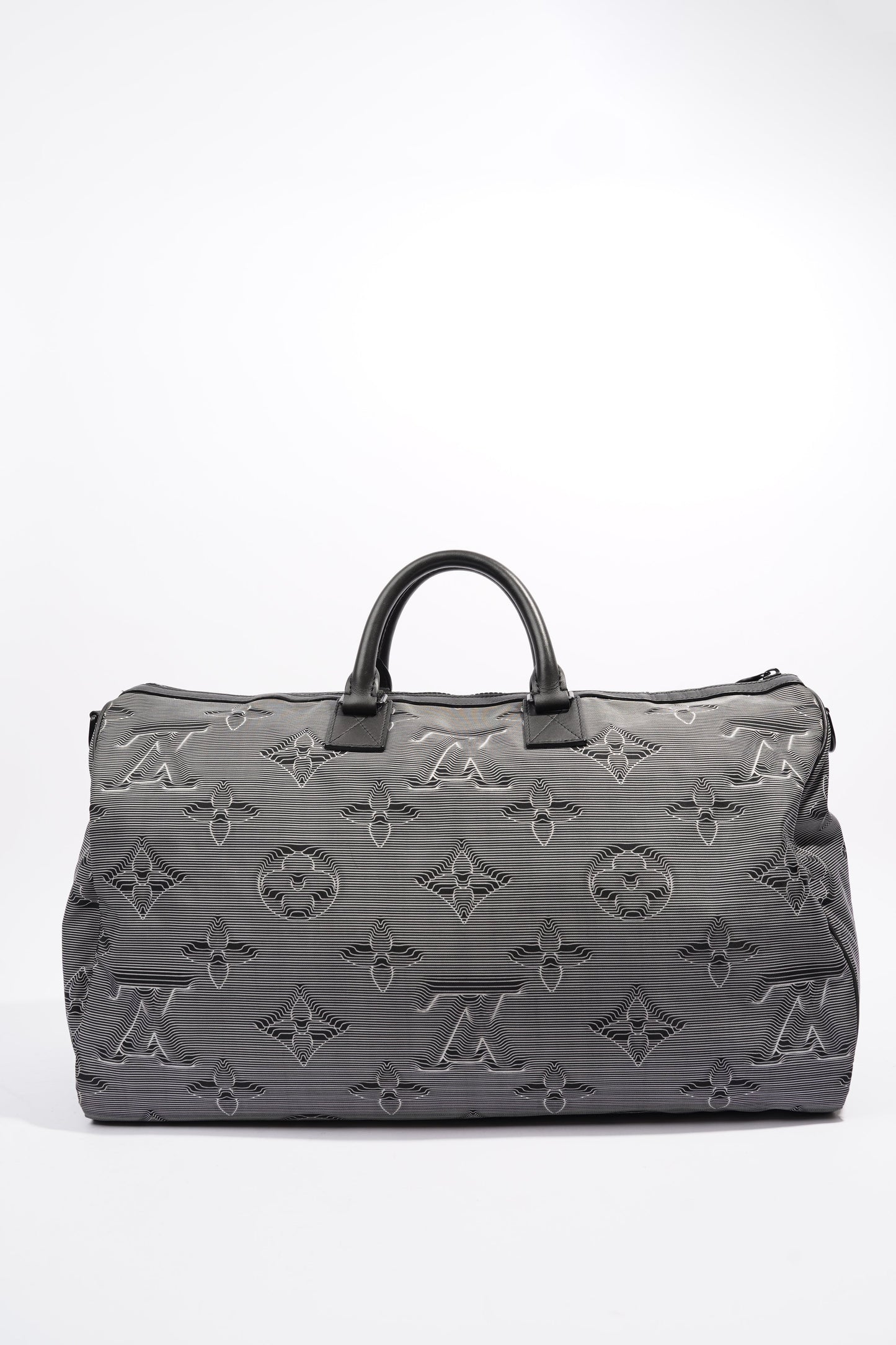 Louis Vuitton Reversible Keepall Bandouliere Black & White 3D Monogram Nylon 50