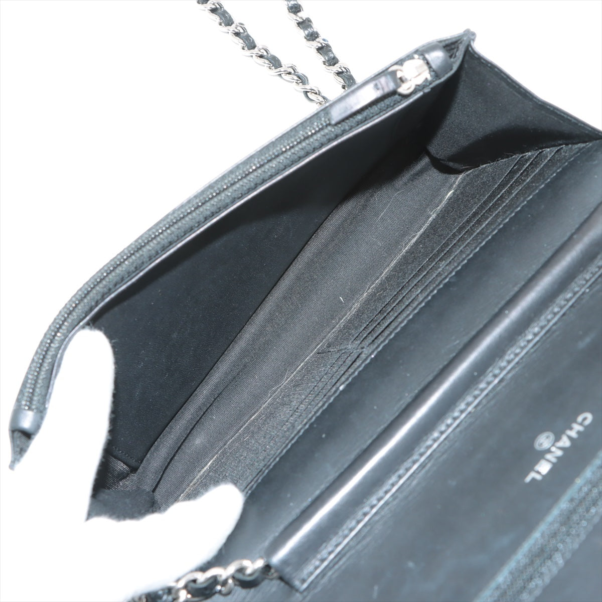 Chanel Coco Mark Caviar Black Wallet On Chain WOC