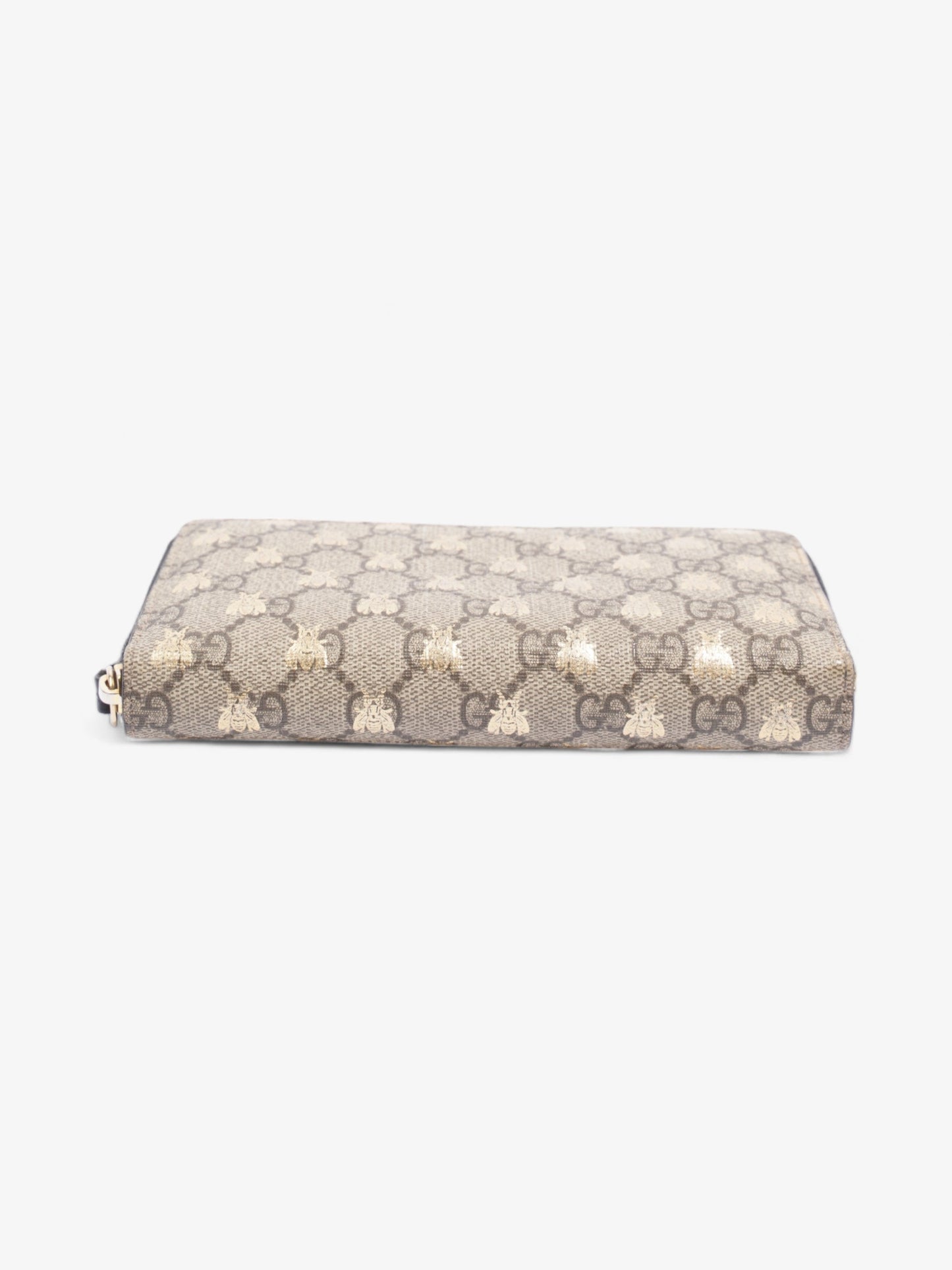 Gucci GG Supreme Zip Around Wallet Supreme / Gold Coated Canvas