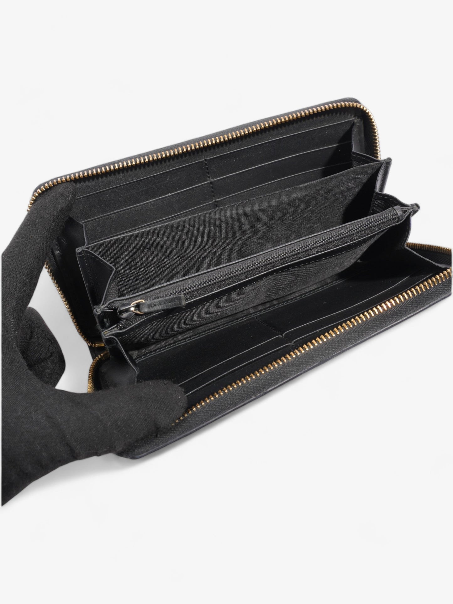 Gucci GG Supreme Zip Around Wallet Supreme / Gold Coated Canvas