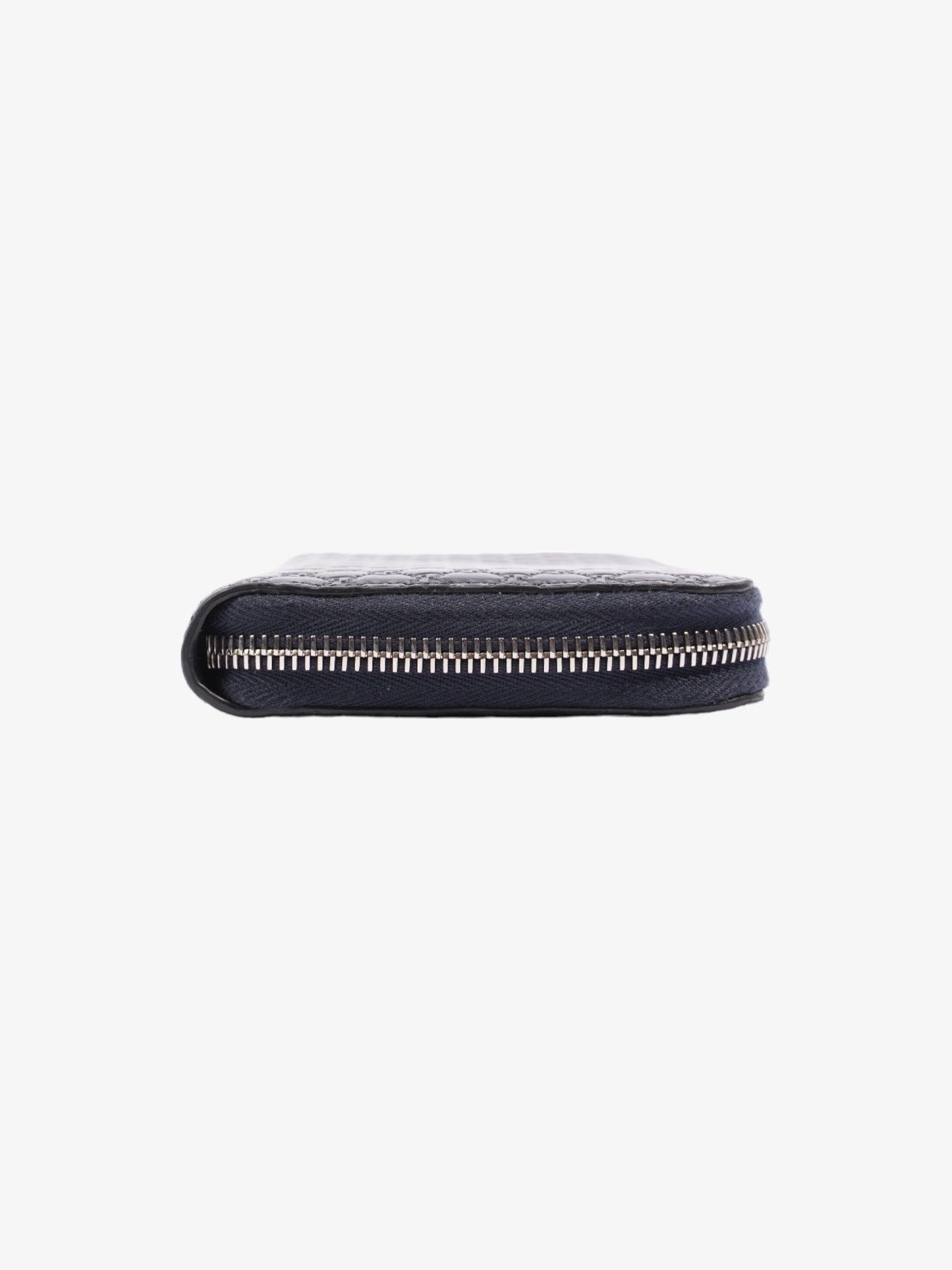Gucci Microguccissima Zip Around Wallet Navy Blue GG Leather