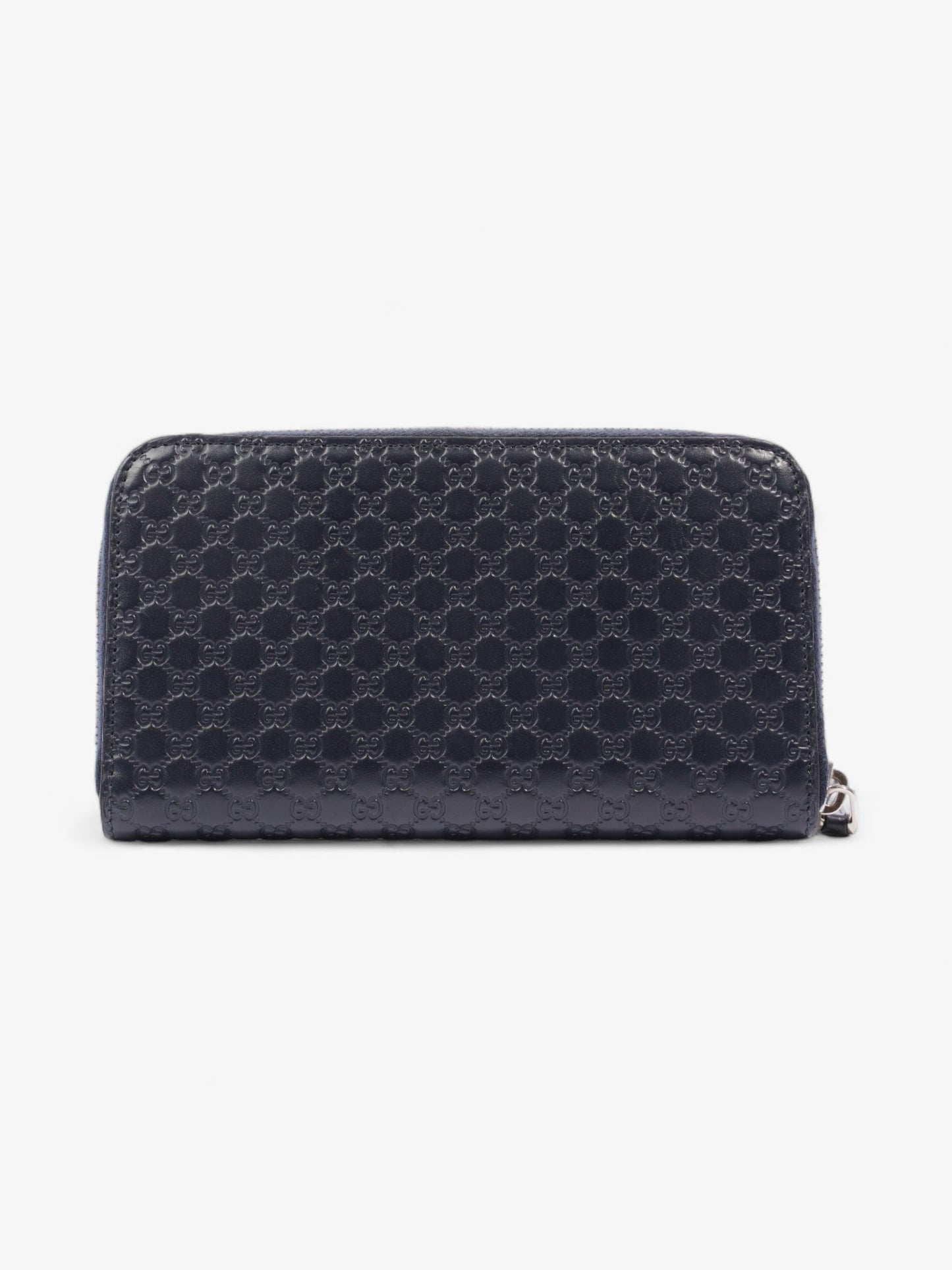 Gucci Microguccissima Zip Around Wallet Navy Blue GG Leather