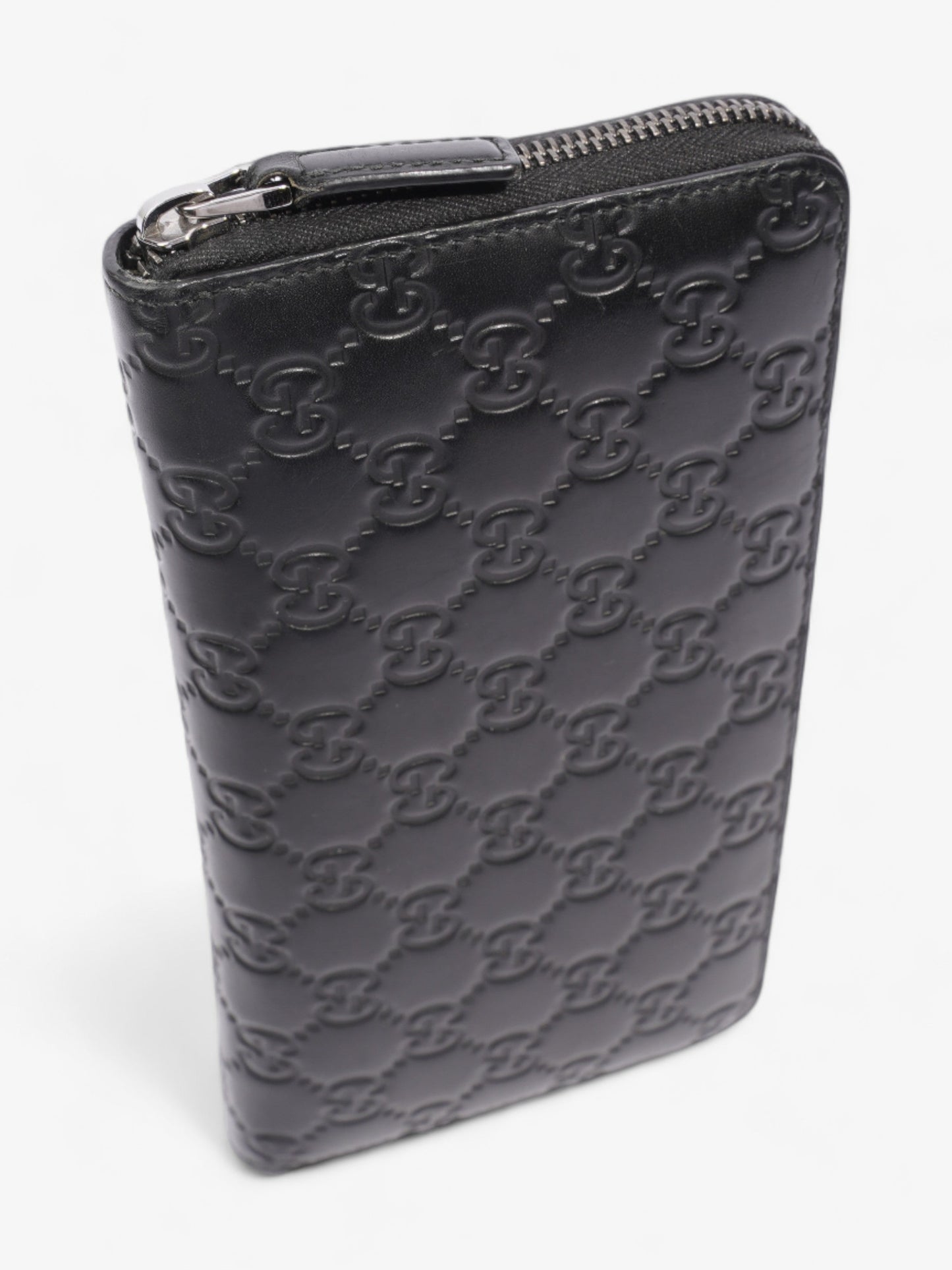 Gucci Guccissima Zip Around Wallet Black Leather