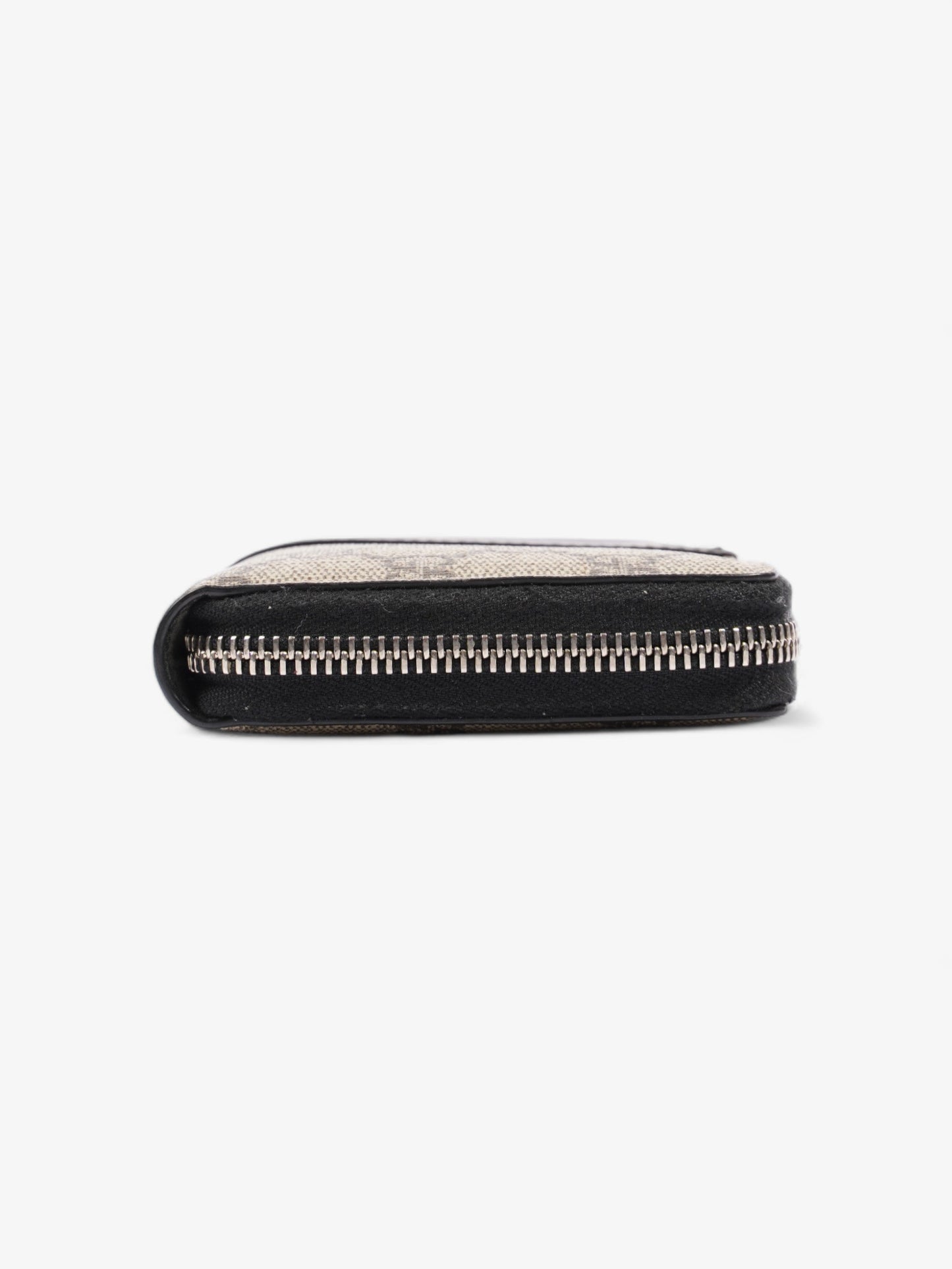 Gucci Zip Around GG Wallet Beige And Ebony GG Supreme / Black Coated Canvas