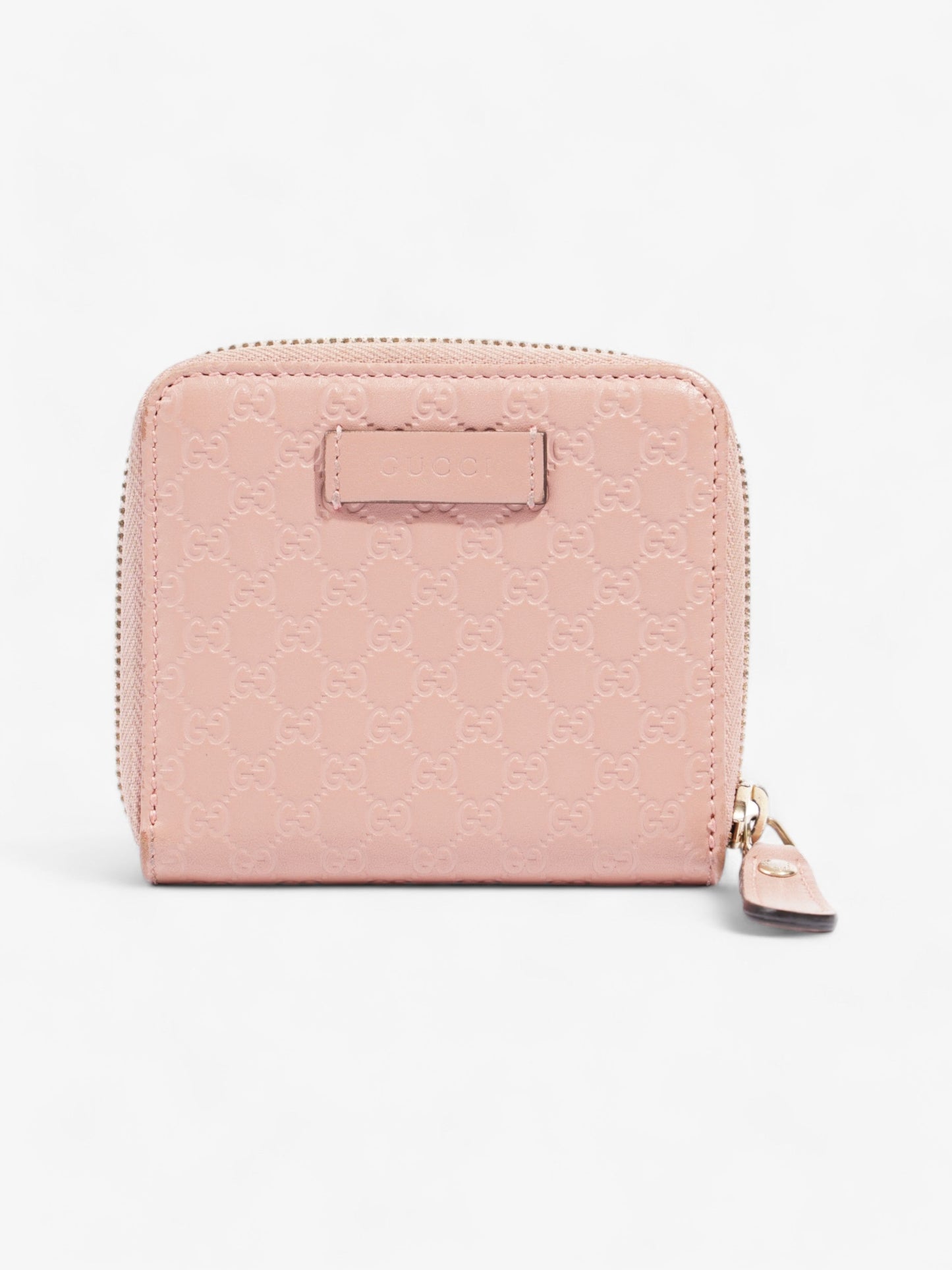 Gucci Micro Guccissima Leather Compact Wallet Pink Leather