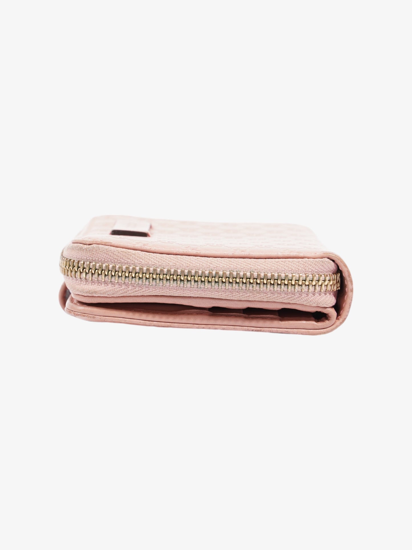 Gucci Micro Guccissima Leather Compact Wallet Pink Leather