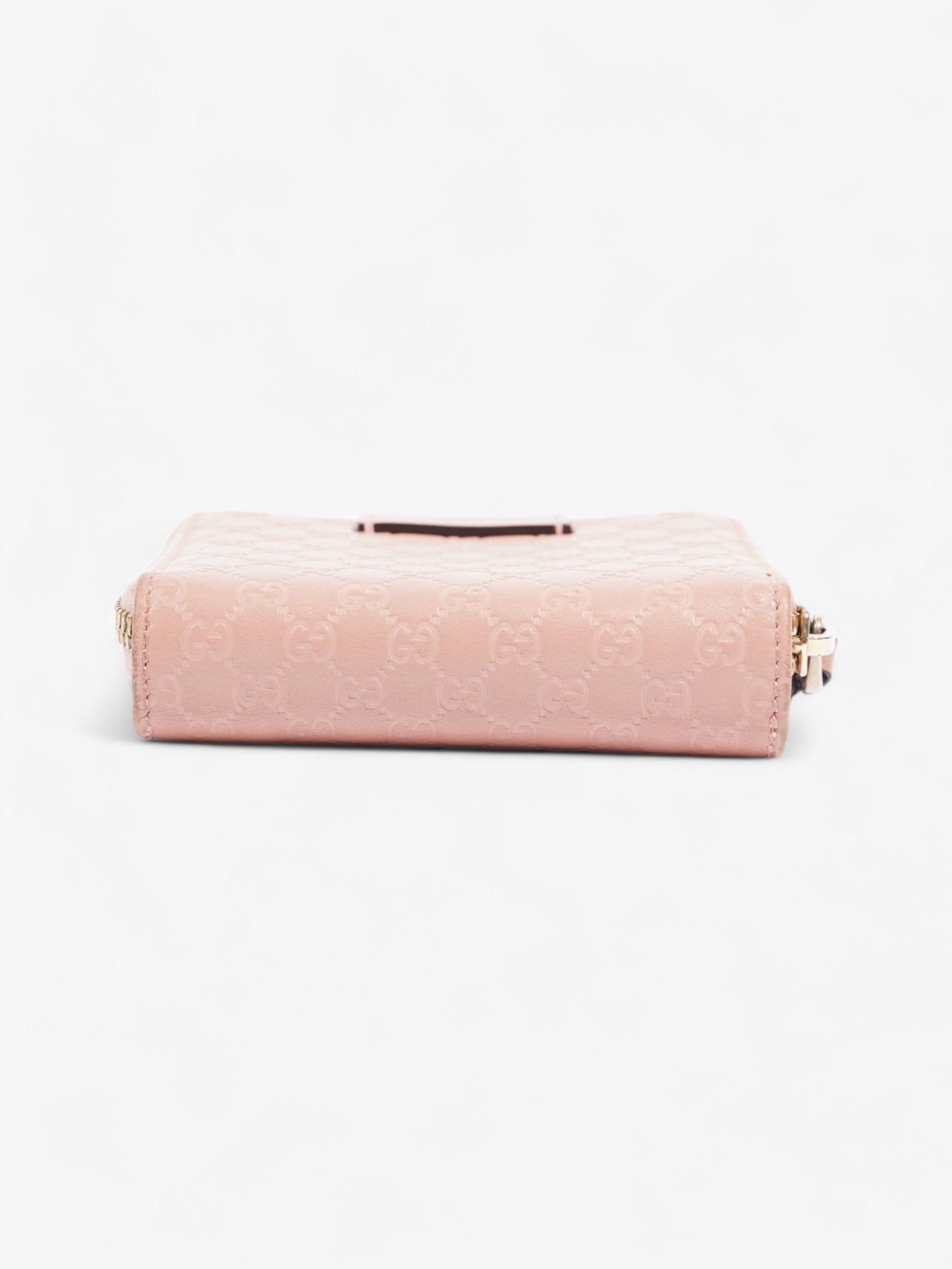 Gucci Micro Guccissima Leather Compact Wallet Pink Leather