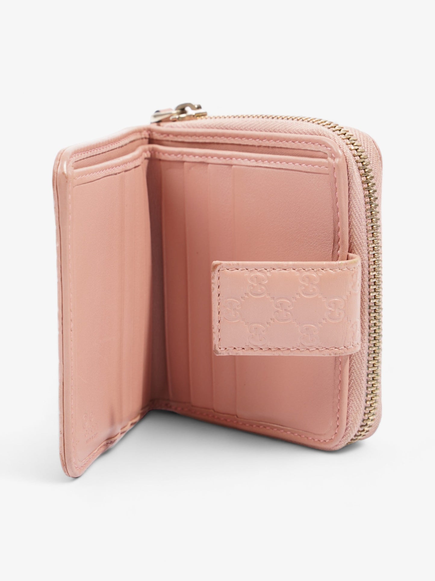Gucci Micro Guccissima Leather Compact Wallet Pink Leather