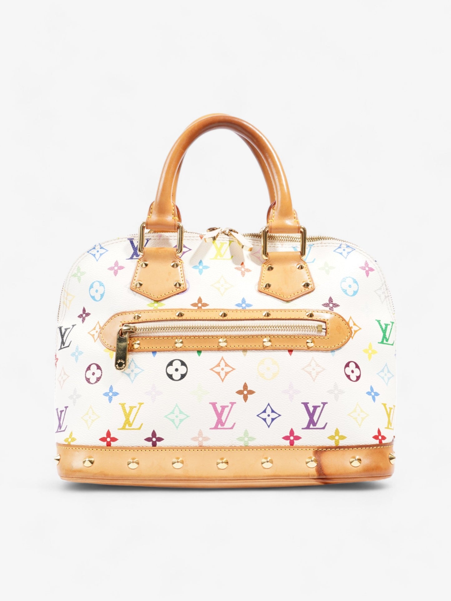 Louis Vuitton Alma  White / Multicolour  Canvas PM