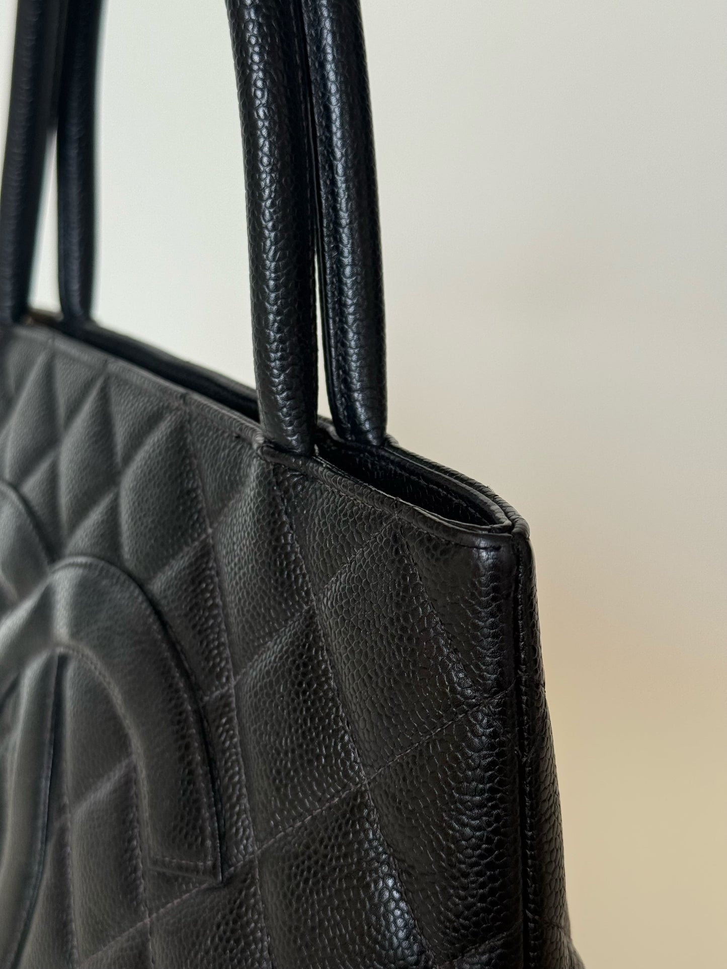 Chanel Medallion Quilted Caviar Tote