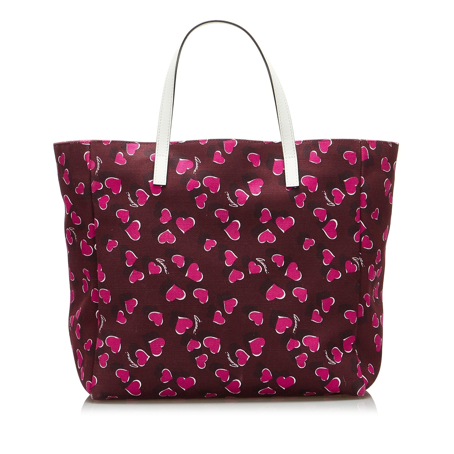 Gucci Red Leather Canvas Tote Style 5