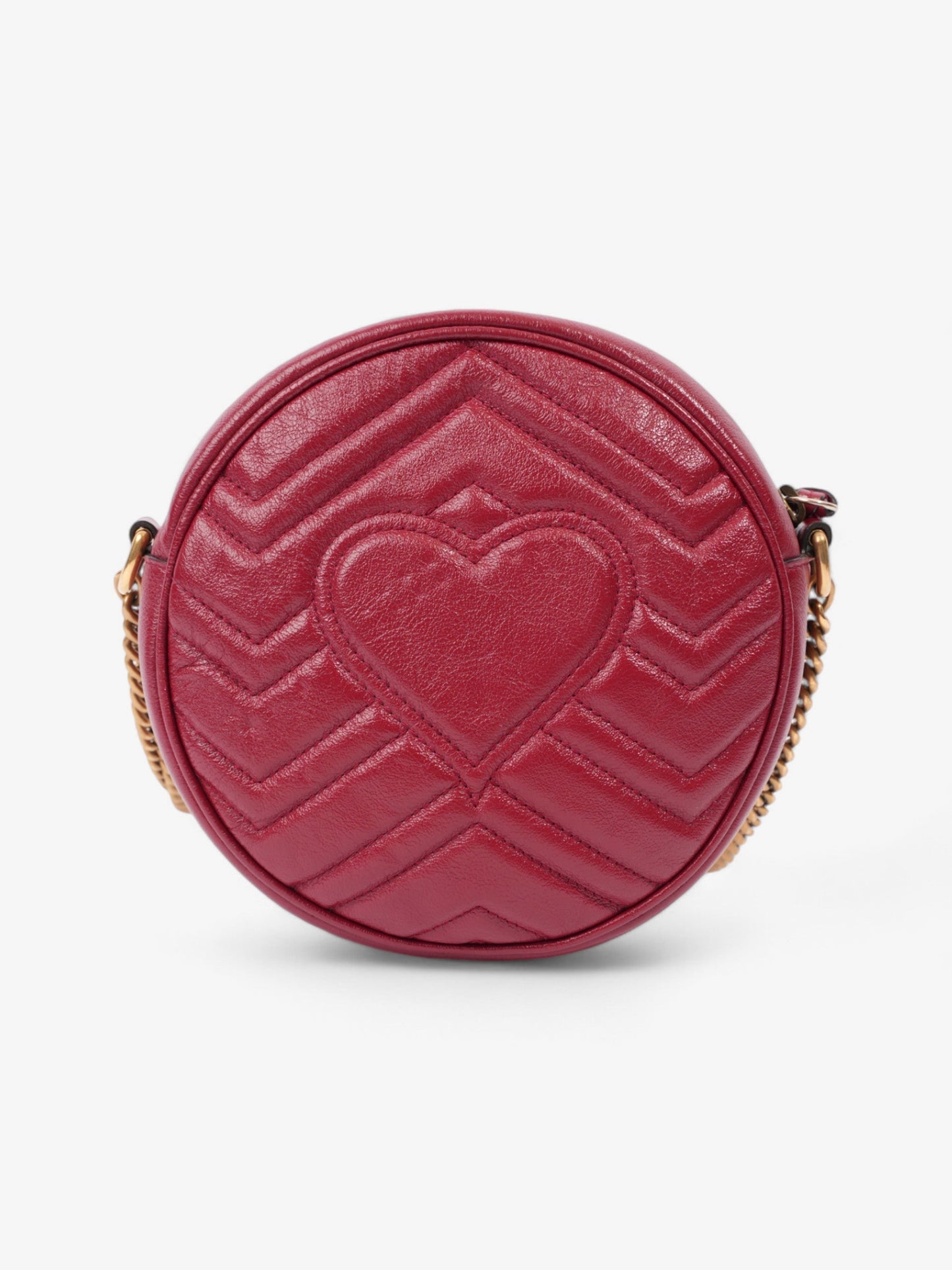 Gucci Marmont Round Bag Red Matelasse Leather