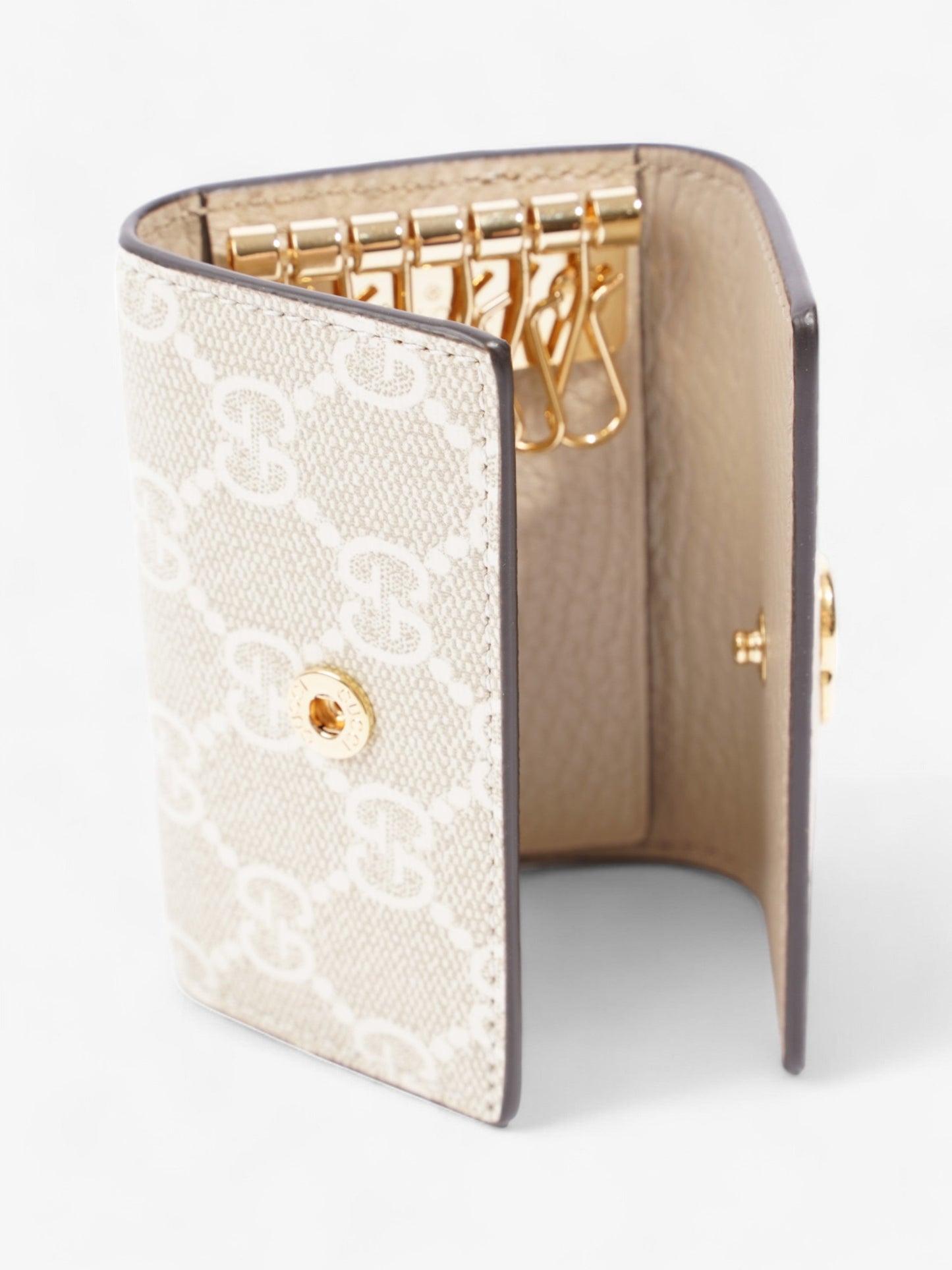 Gucci Key Case Beige Leather