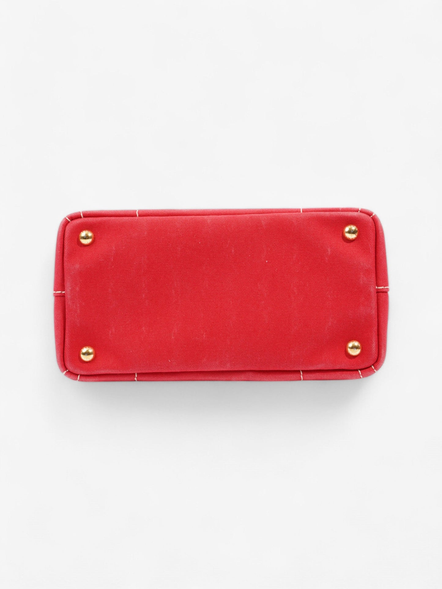 Prada Canapa 2 Way Handbag Red Cotton