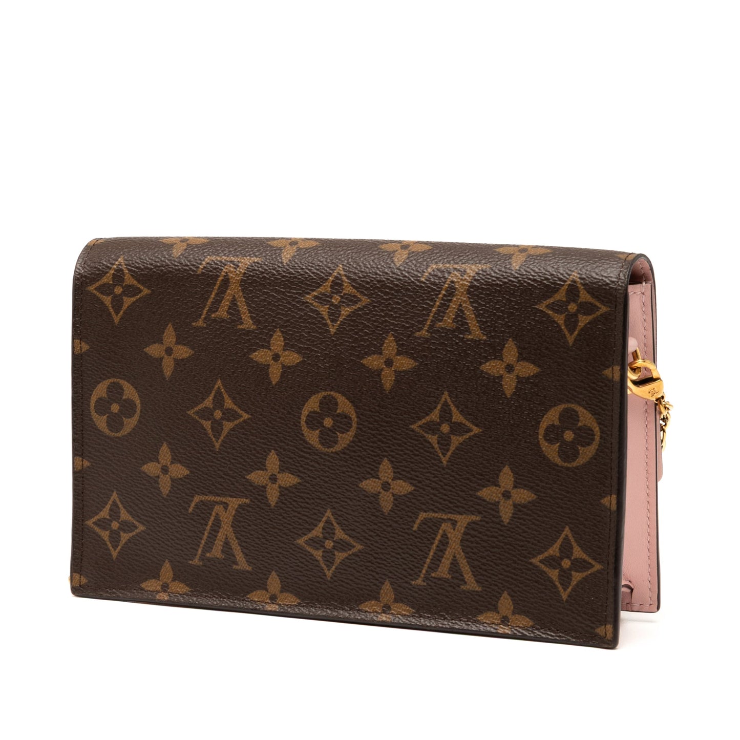 Brown Louis Vuitton Monogram Flore Wallet On Chain Crossbody Bag