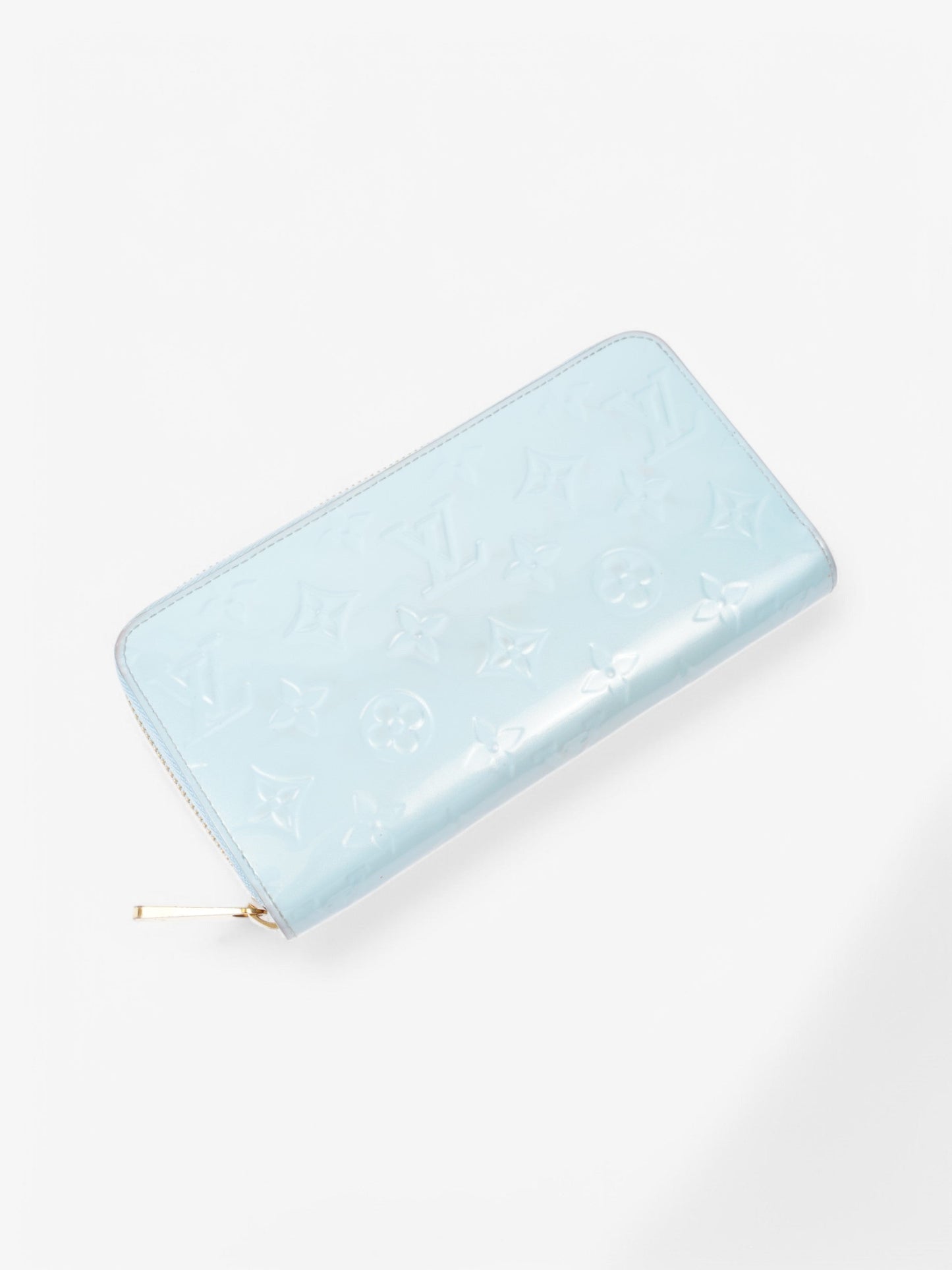 Louis Vuitton Zippy Wallet Baby Blue Vernis Leather