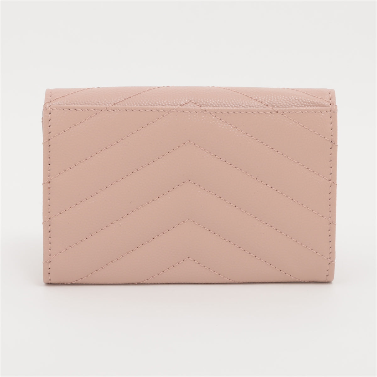 Saint Laurent Pale Pink Grained Leather Cassandre Matelasse Small Envelope Wallet [Clearance Sale]