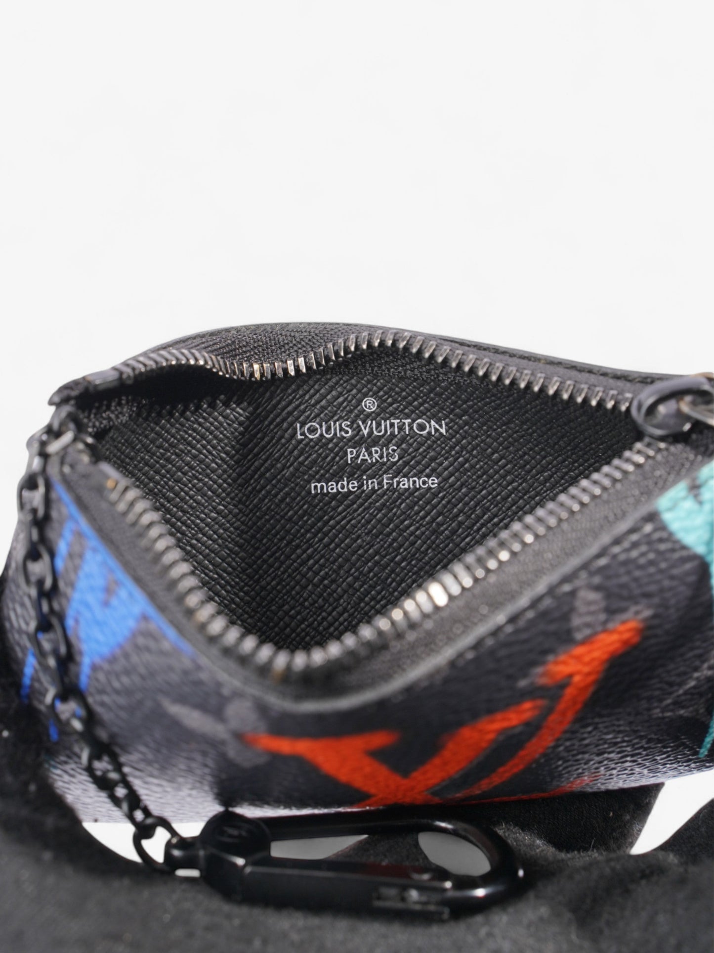 Louis Vuitton Coin Purse Black / Multicolour Coated Canvas