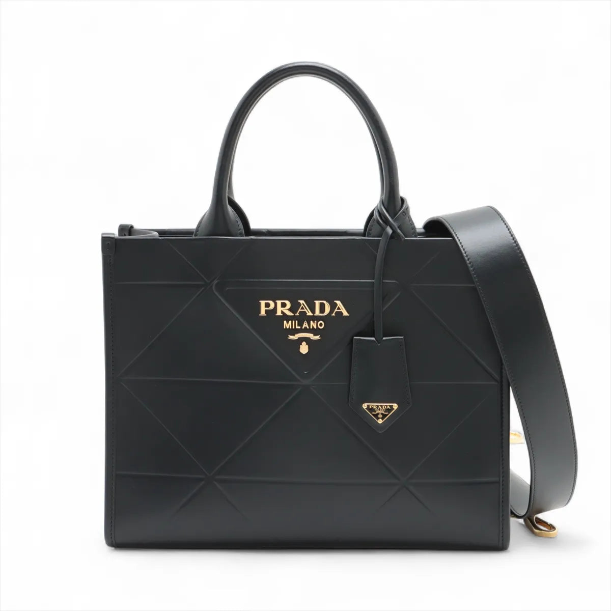 Prada Black Leather Symbole Shopping Bag [Clearance Sale]