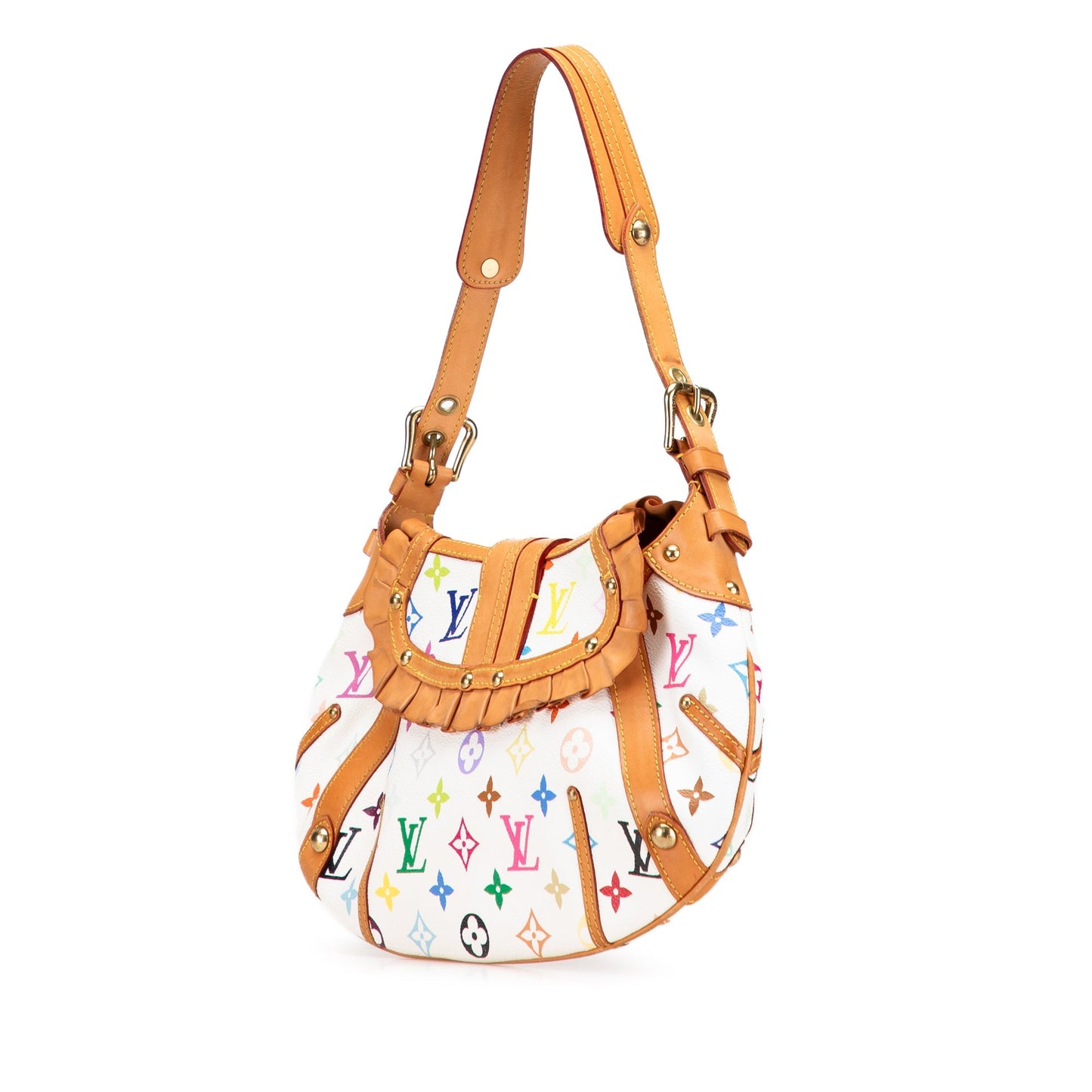 White Louis Vuitton Monogram Multicolore Leonor Shoulder Bag