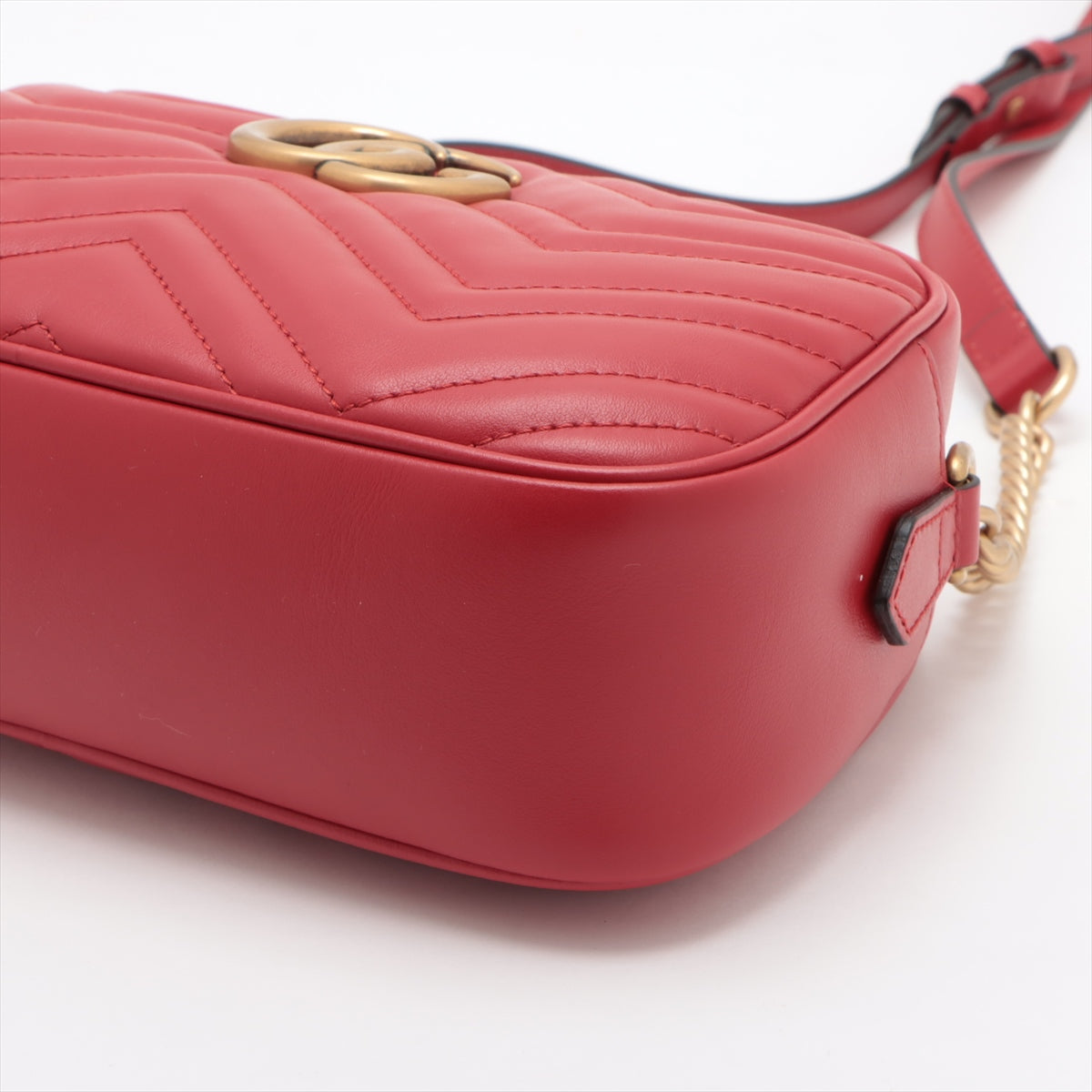 Gucci Red Leather GG Marmont Small Shoulder Bag [Clearance Sale]