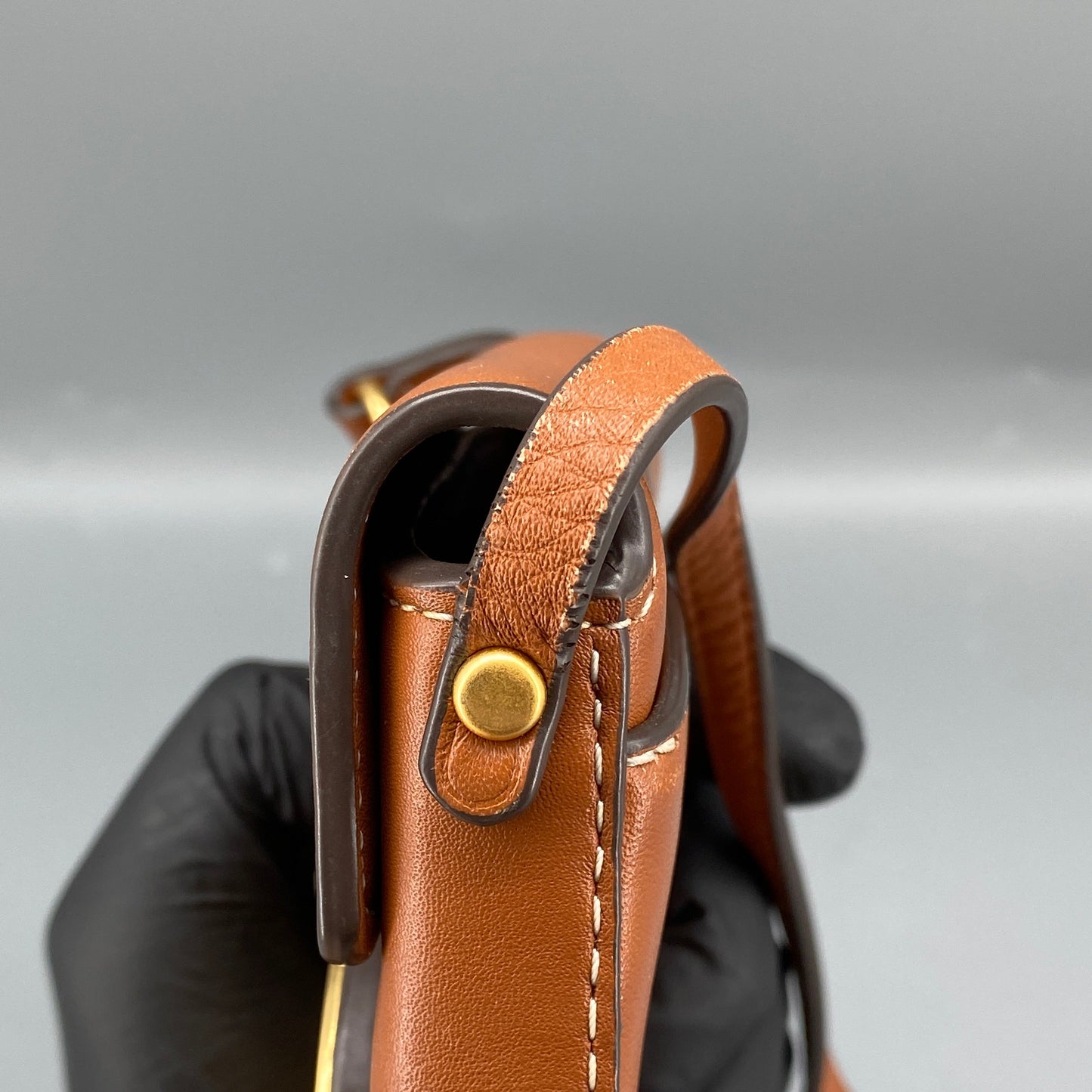 Tory Burch Caramel Smooth Leather Mini Phone Crossbody Bag