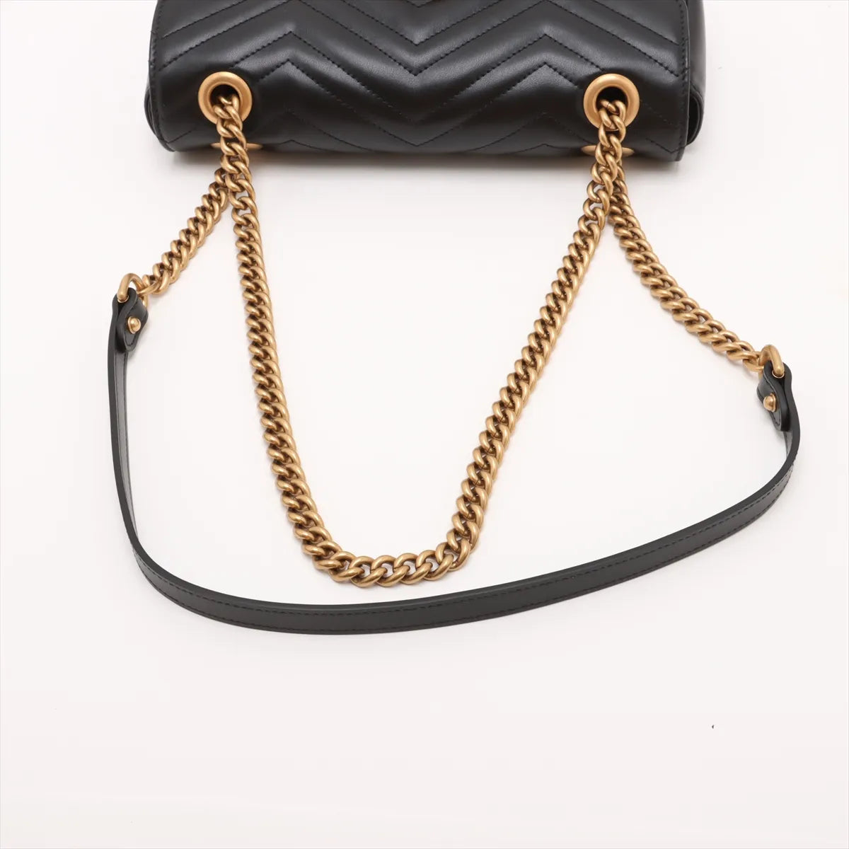 Gucci Black Leather GG Marmont Medium Shoulder Bag [Clearance Sale]