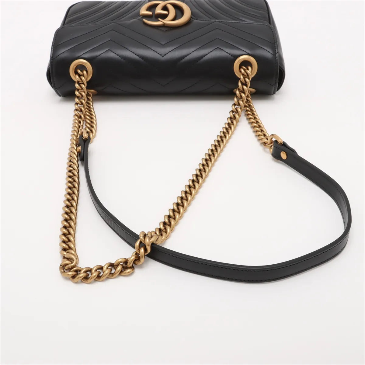 Gucci Black Leather GG Marmont Medium Shoulder Bag [Clearance Sale]