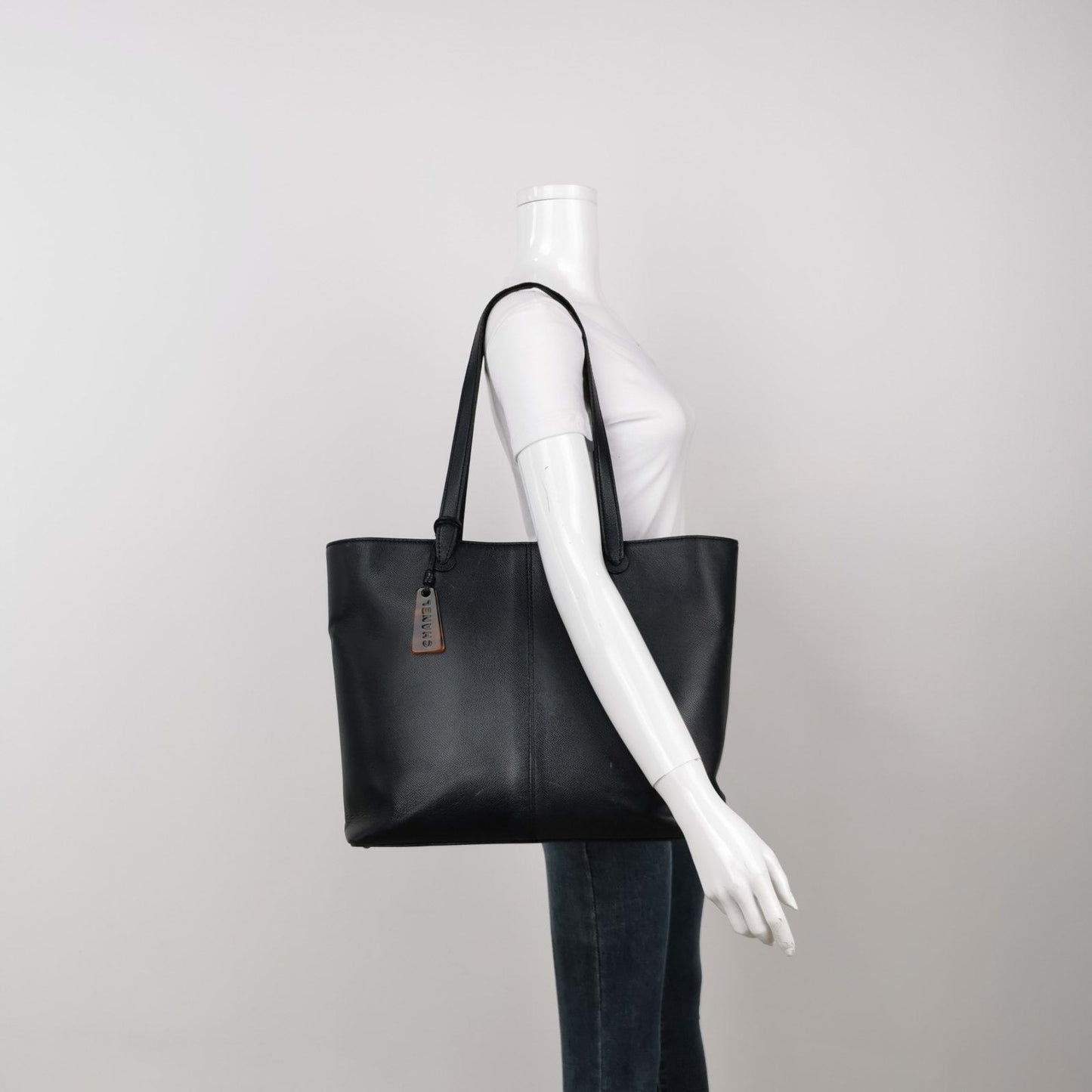 Chanel 1997-1999 Black Leather Tote Bag
